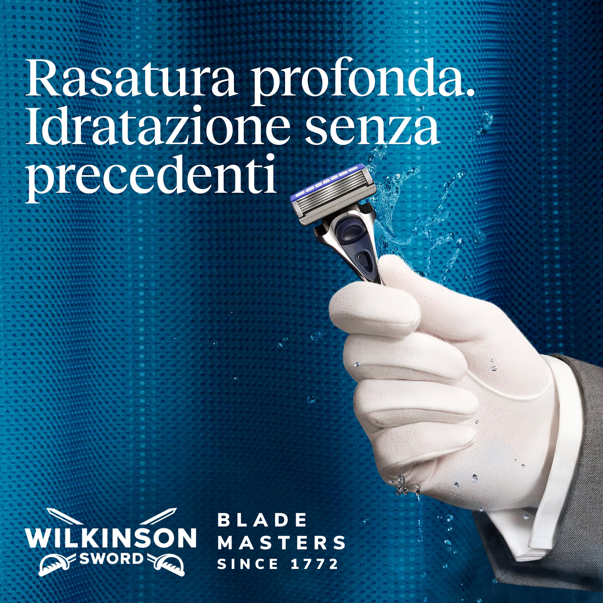 Wilkinson Sword Hydro 5, rasoio da uomo ad azione idratante con lame rivestite in carbonio, manico + 1 ricarica