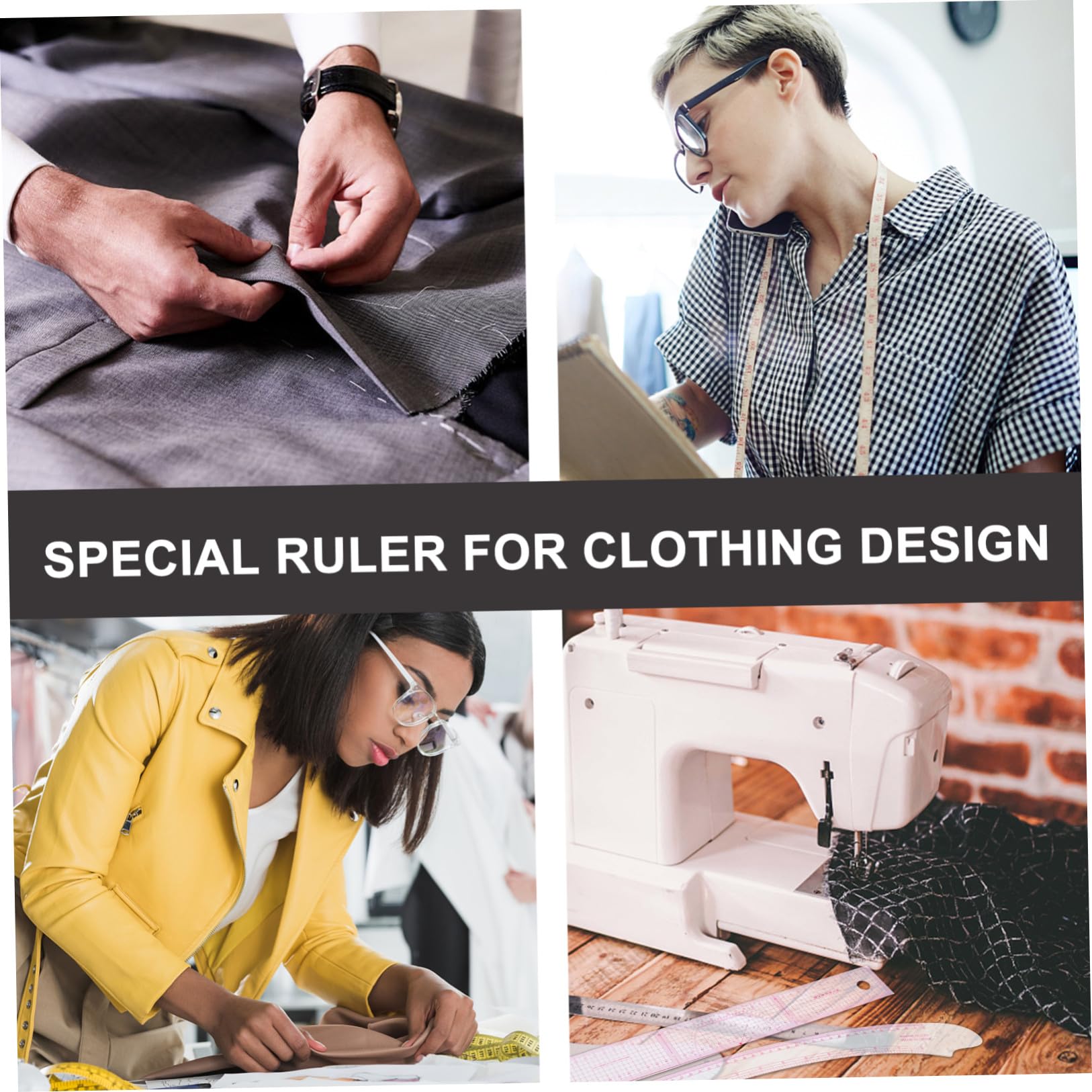 Holibanna Regla de Costura de Precisión para Confección de Ropa Escala Clara y Medición Exacta, Material Pet, Adecuado para Costura y Diseño Profesional