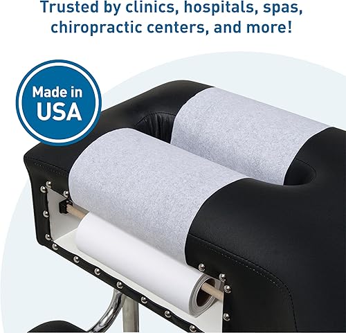 Miniatura 3 de BodyMed Rollos de papel para reposacabezas, blanco liso, 8.5 pulgadas x 225 pies, 25 rollos por caja, papel desechable para reposacabezas para mesas