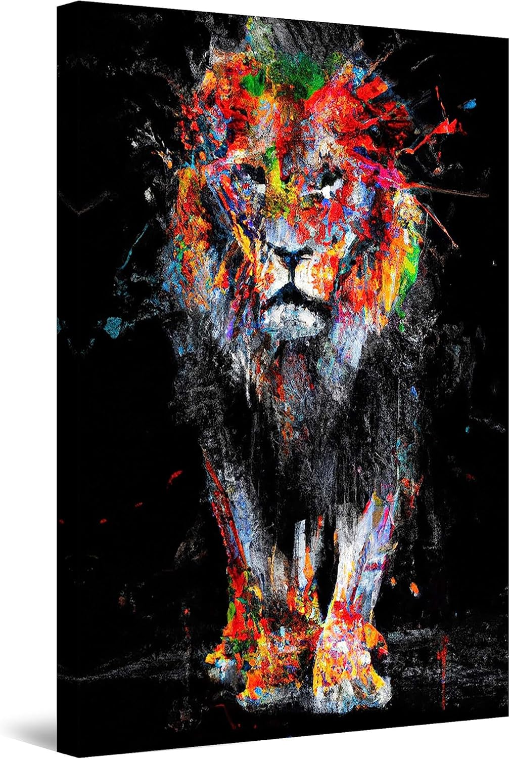 Startonight Canvas Wall Artwork – Lion in Colours – Ornament Paintings Able to Cling for Dwelling Room Huge Image Residence Wall Decor Print Fashionable and Up to date Portray 80 x 120 CM