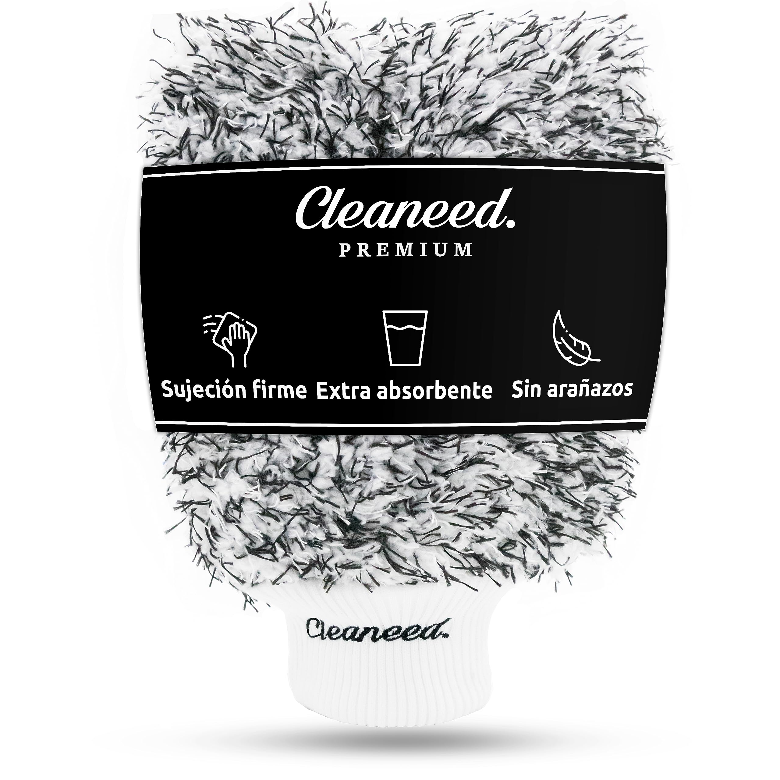 Guante de Lavado Premium - Especialmente Suave con la Pintura Gracias a la Microfibra Extra Suave - Sin residuos - Extra Absorbente - para Coche, Llantas y Moto - Esponja para Coche