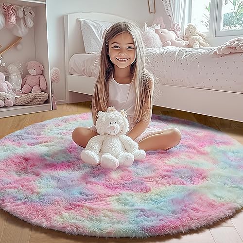 ONASAR Linda alfombra de unicornio para decoraciĂłn de dormitorio de niñas, 4 pies, alfombra redonda esponjosa arcoĂris para habitaciĂłn de niños, ONASAR Linda alfombra de unicornio para decoraciĂłn de dormitorio de niñas, 4 pies, alfombra redonda esponjosa arcoĂris para habitaciĂłn de niños,