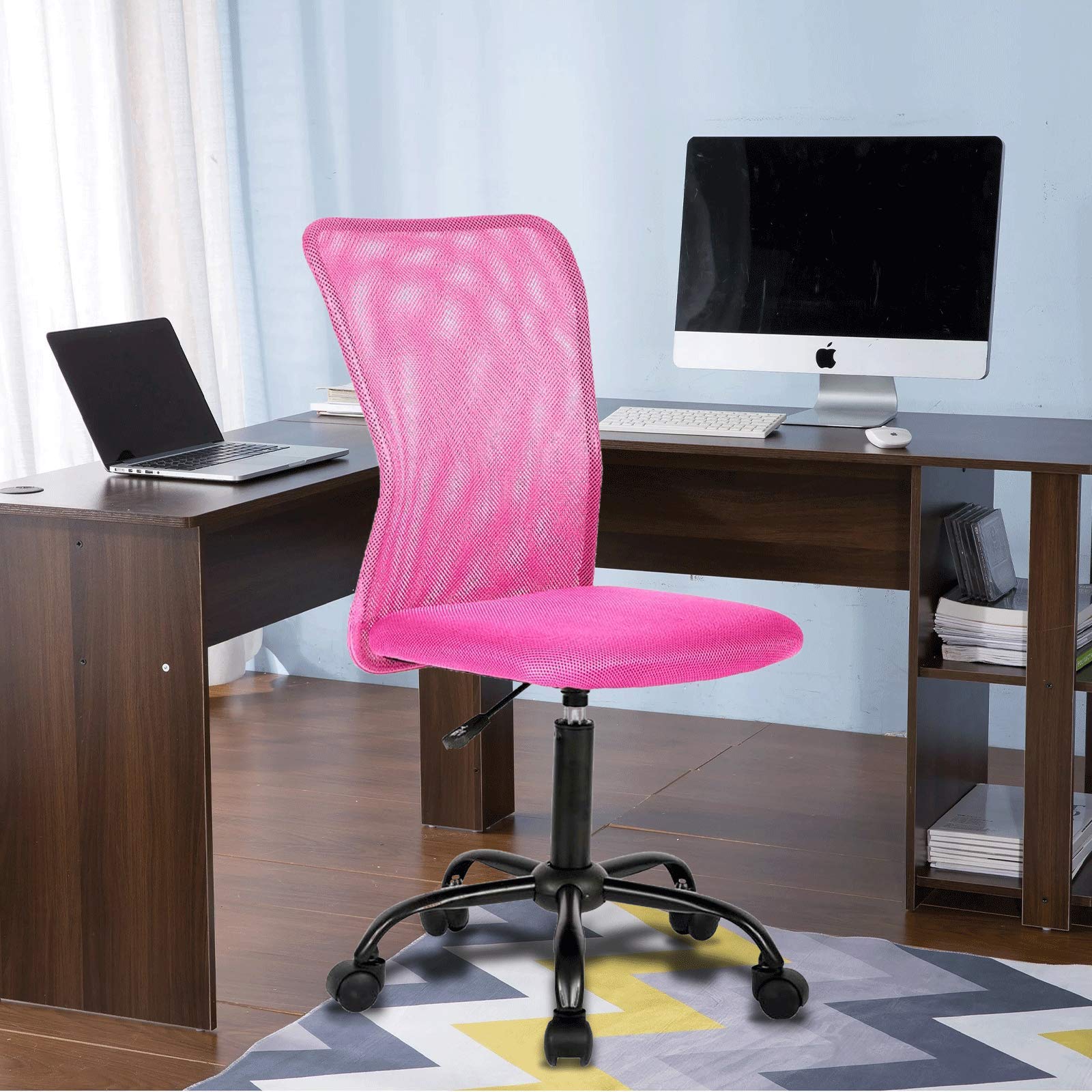 BestShop Home Office Chair Computer Chair Mid Back Mesh Chair Desk Chair Height Adjustable Small Office Chair Modern
