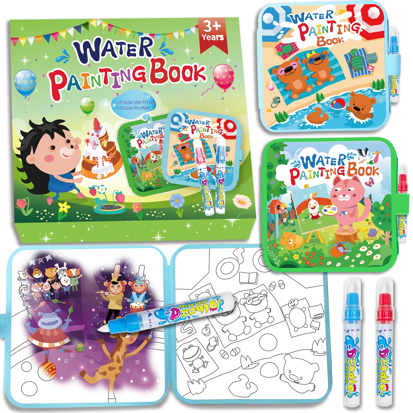 Tangdudu Set 2 Libri Magici Riutilizzabili per Colorare Bambini 1 Anno+ — immagine 14 di 15