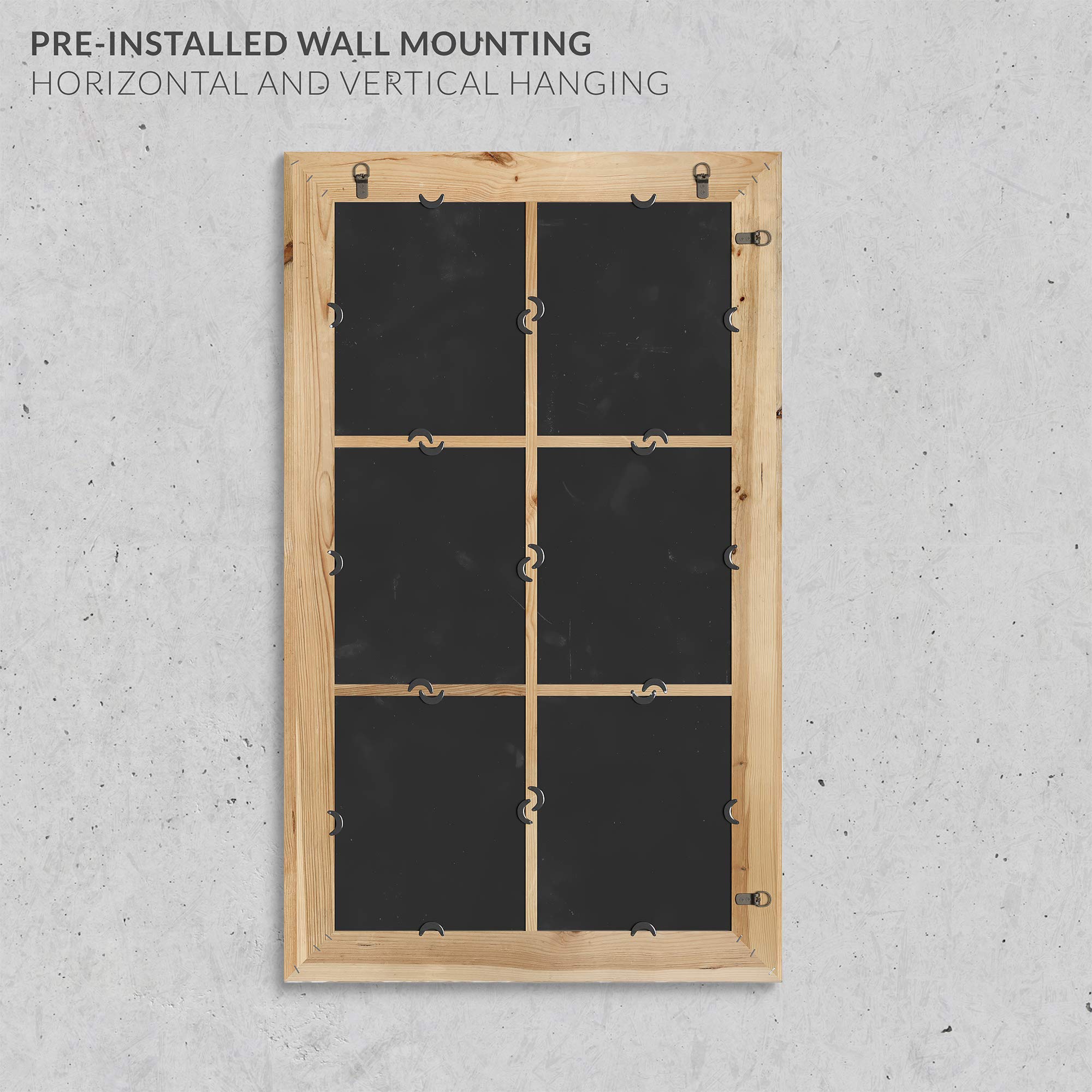 Barnyard Designs 24x40 Windowpane Wood Farmhouse Wall Mirror, Wooden