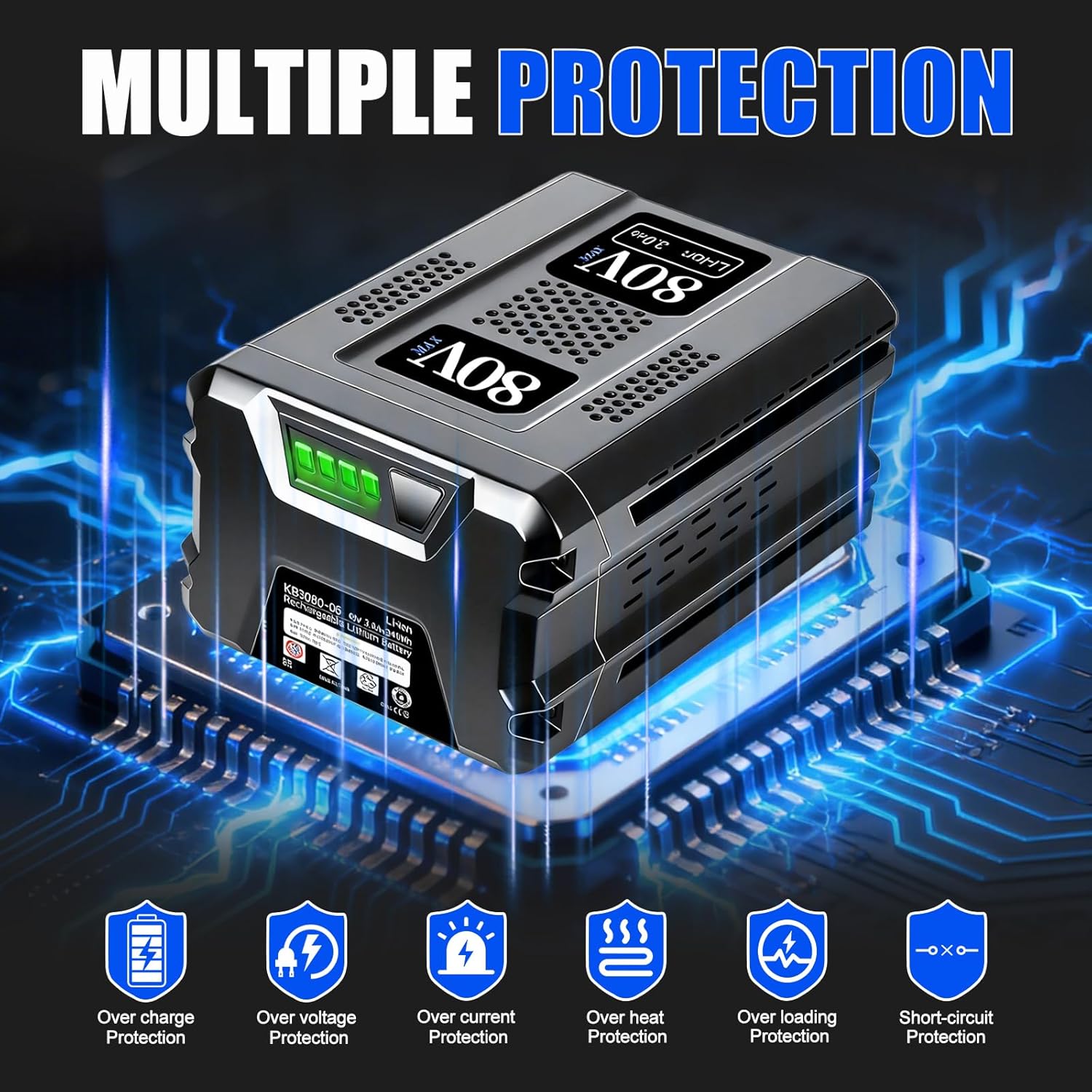 80V 3.0Ah Replacement Battery for Kobalt 80V MAX Battery KB2580-06 KB680-06 KB580-06 KB280-06 Cordless Power Tool