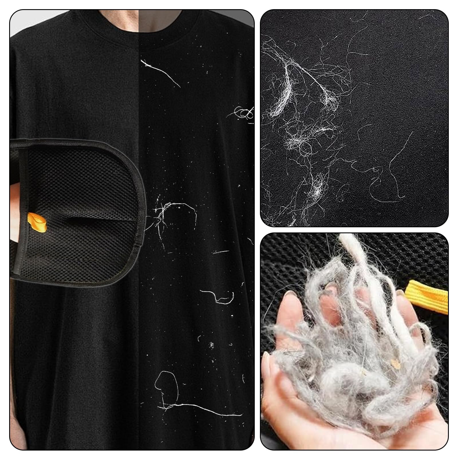atnayo 2 Pcs Static Removal Gloves Pet Hair, Reusable Double Sided Grooming Gloves - Image 4