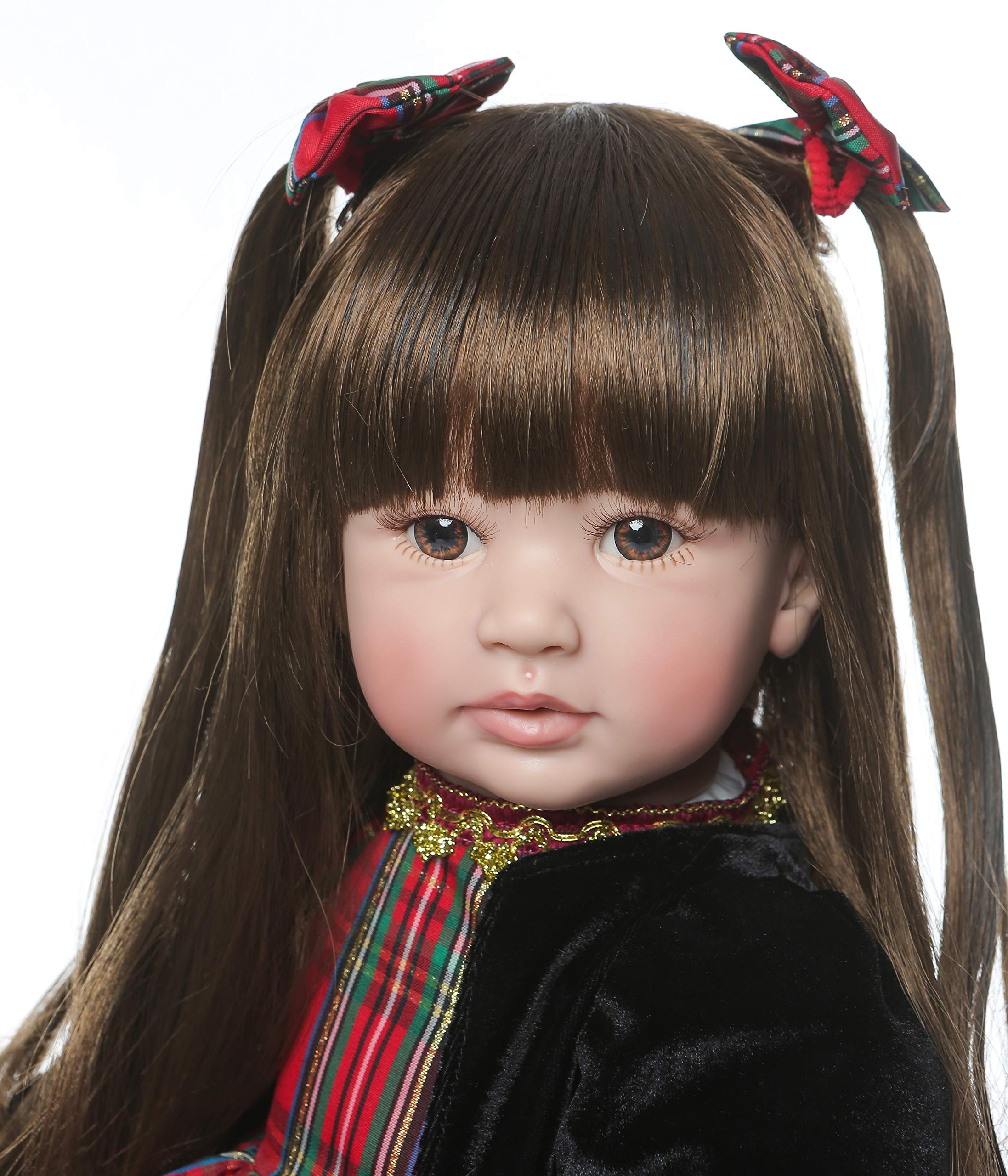 ZIYIUI 24Zoll 60cm Lebensechte Reborn Babypuppe Babys wie Echtes Baby Weiche Silikon Vinyl echt Neugeborenen Mädchen Handmade Doll Spielzeug Geschenk