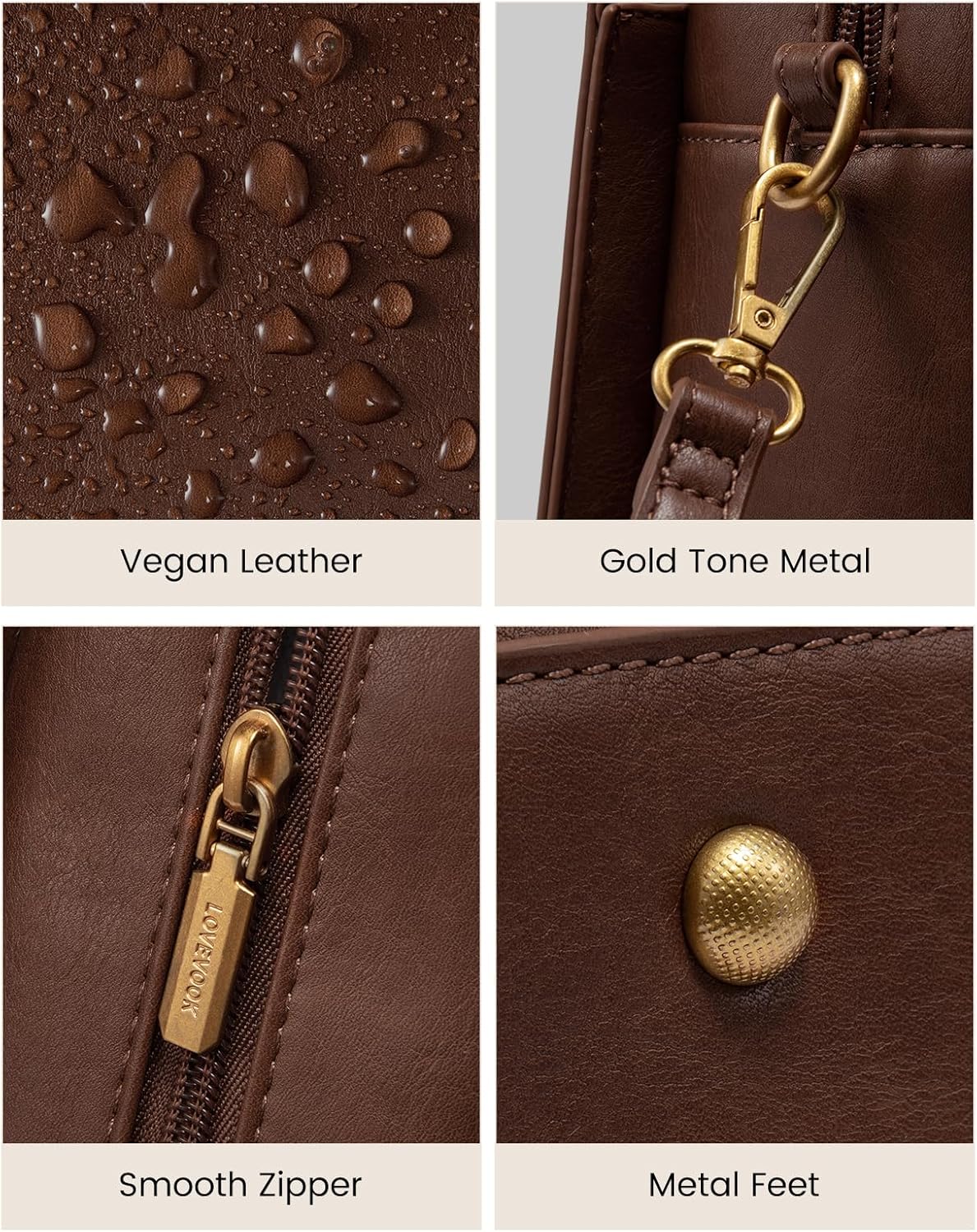 LOVEVOOK Purses and Handbags for Women, Vintage-Style Leather Top Handle Shoulder Bag Satchel Tote Crossbody Purse for Ladies - Image 6