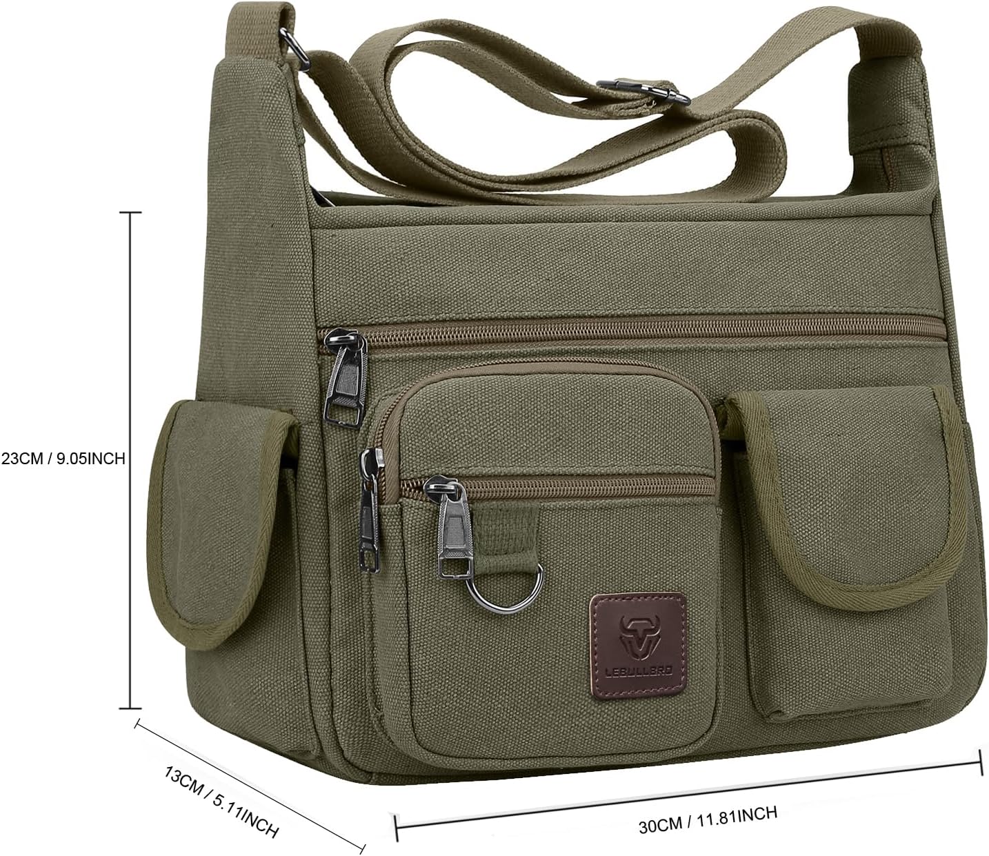 Canvas Shoulder Bag for Mens Multi-pockets 13 inch Laptop Messenger Bag Sling Bags School Crossbody Bags Travel - Image 6