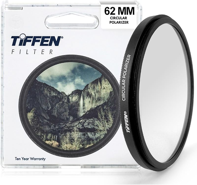 Tiffen 62mm CPL Circular Polarizing Filter Reduce Glare & Reflections | Reveals Details Hidden by Glare, Improves Image Contrast, Increases Color Saturation, Deepens Blue skies, Enhances Clouds