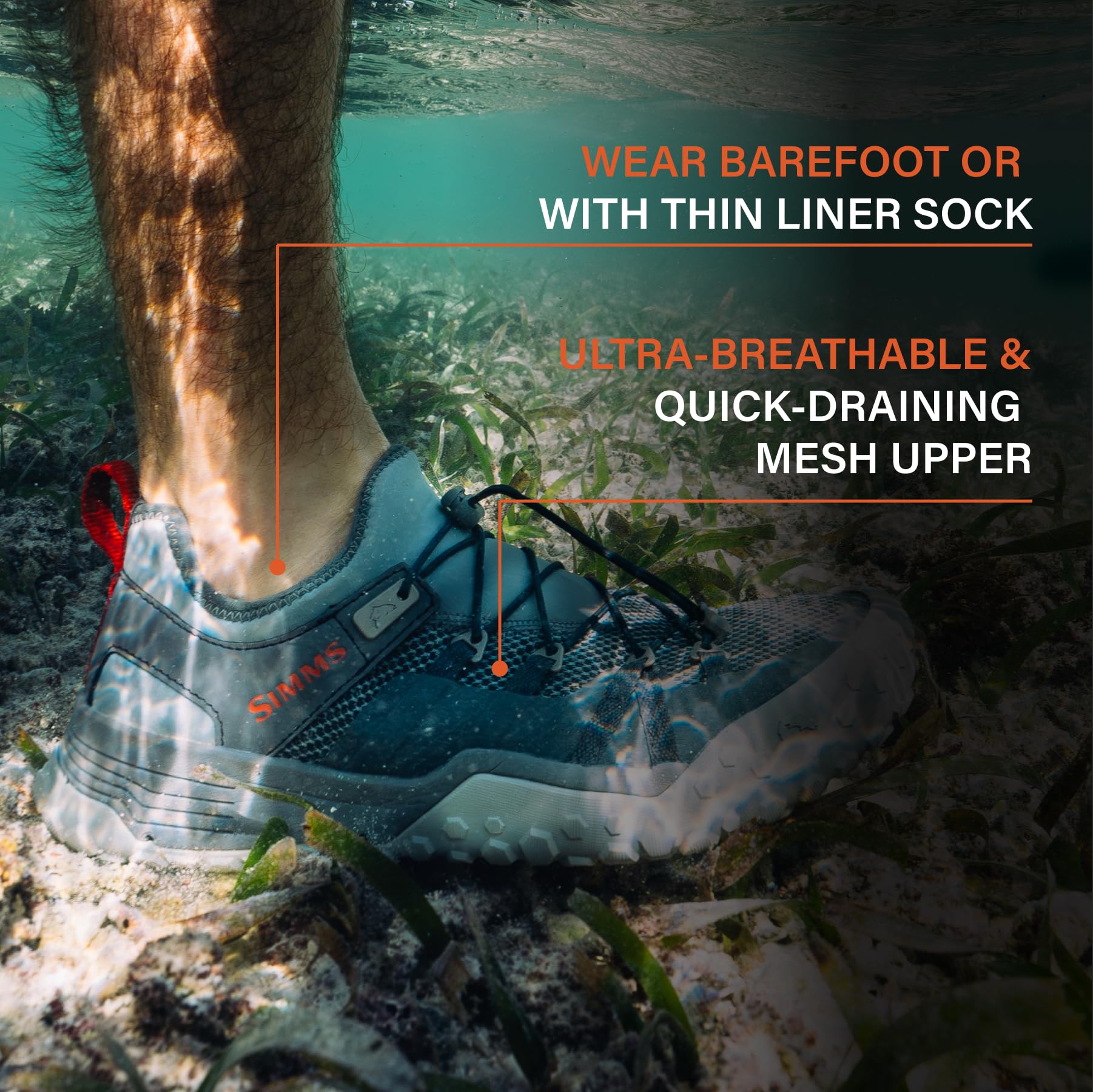 Simms Pursuit Shoe - Ultimate Wet-Wading, Non-Slip Water Shoes with Quick-Dry & Superior in-River Grip - Ideal for Deck, Paddle Board & Outdoor Adventures (Steel, Size 13)