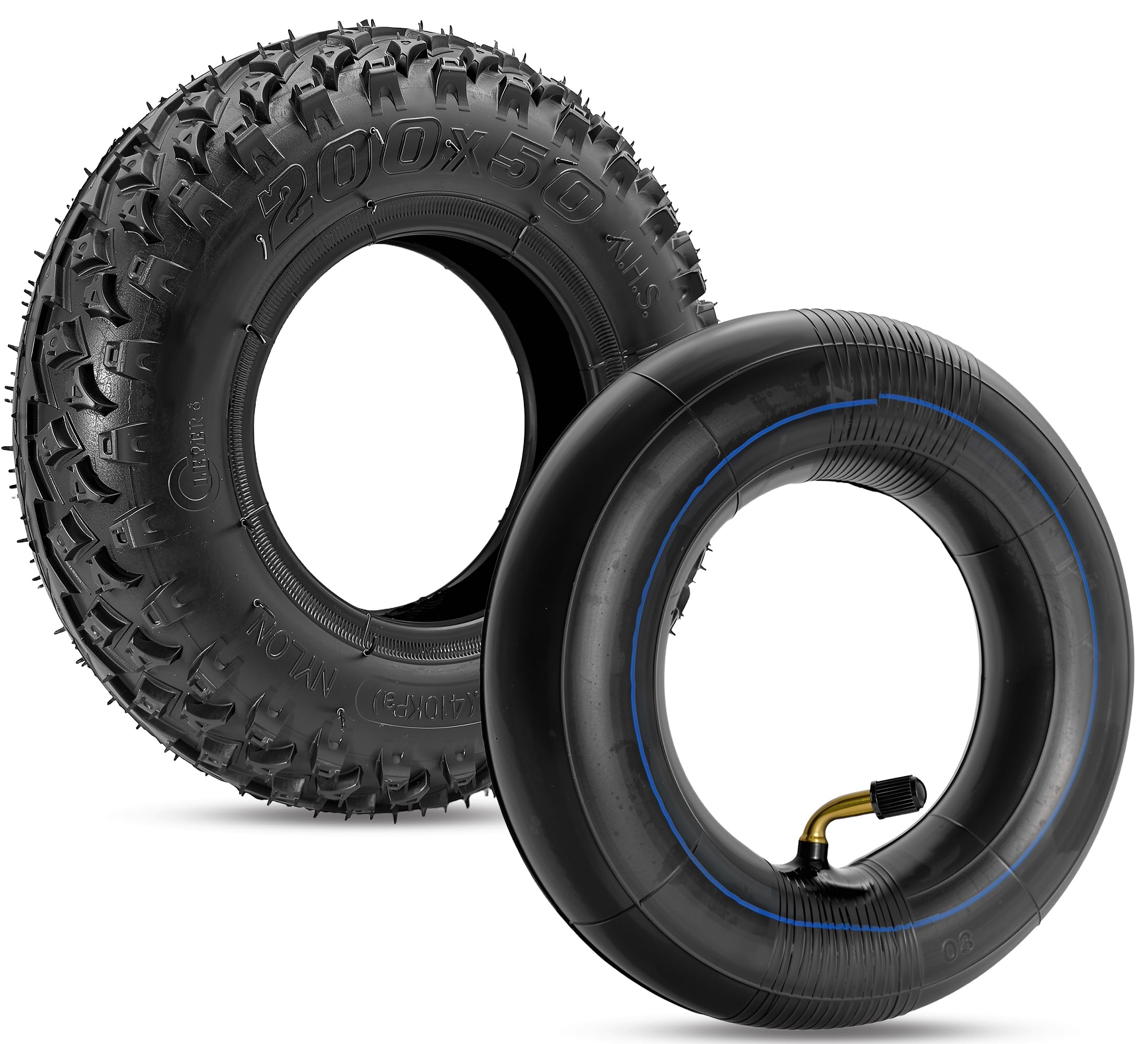 Opona terenowa 200 x 50, odpowiednia do Speedway Mini 4 Pro, opona 8x2 cali z dętką, odpowiednia do Futecher Gun Pro, Speedtrott GX12, City Bug, Razor e100 e150 skuter elektryczny