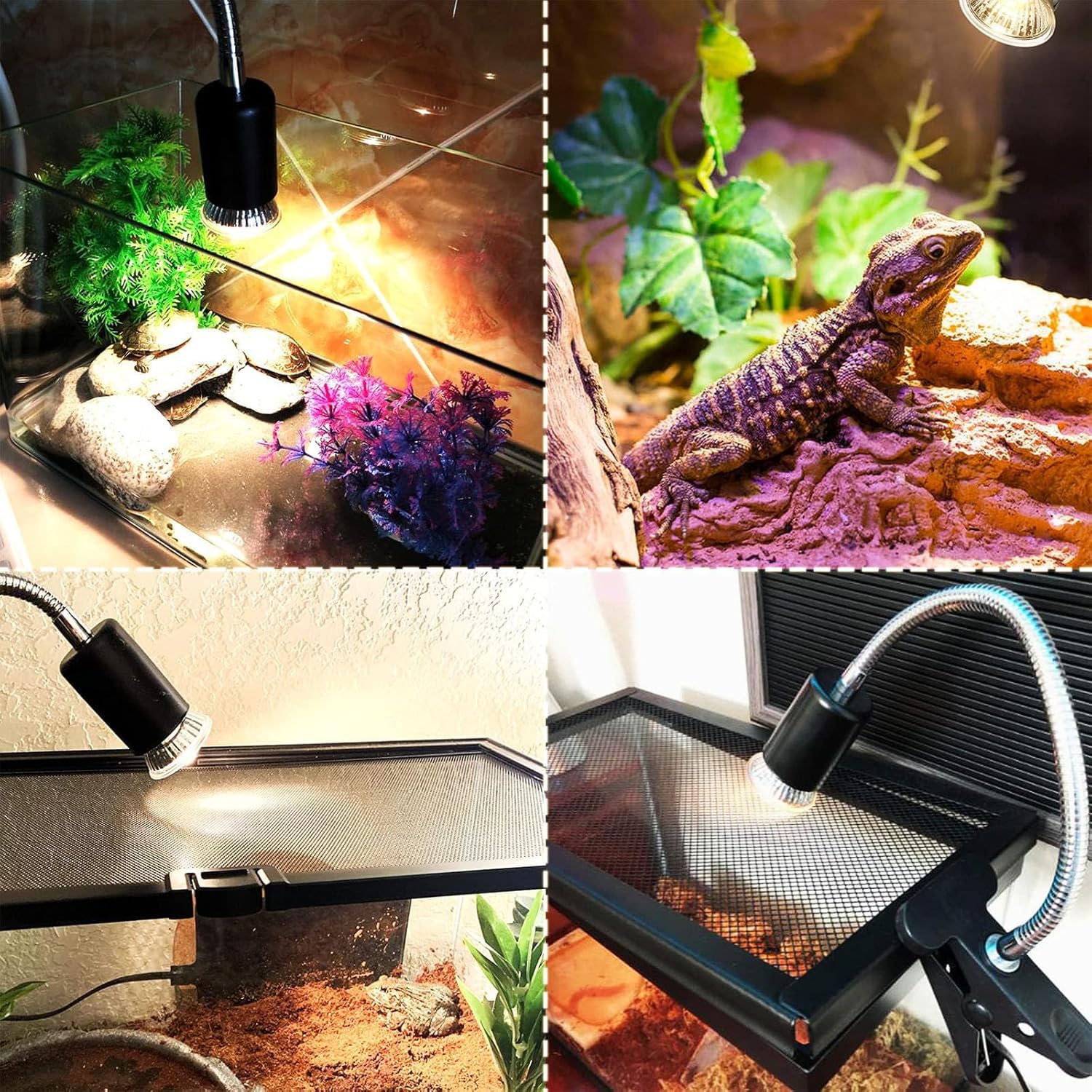 TRADESK Anky 2PCS Reptile Turtle Heating UV Light Bulb, Fish Tank Pet Turtle UV Lamp Bulb, Turtle Tank Heating Bulb, Heat UV Light for Turtle (Set of 2 UV Lamp Bulbs, 50 Watt) 4