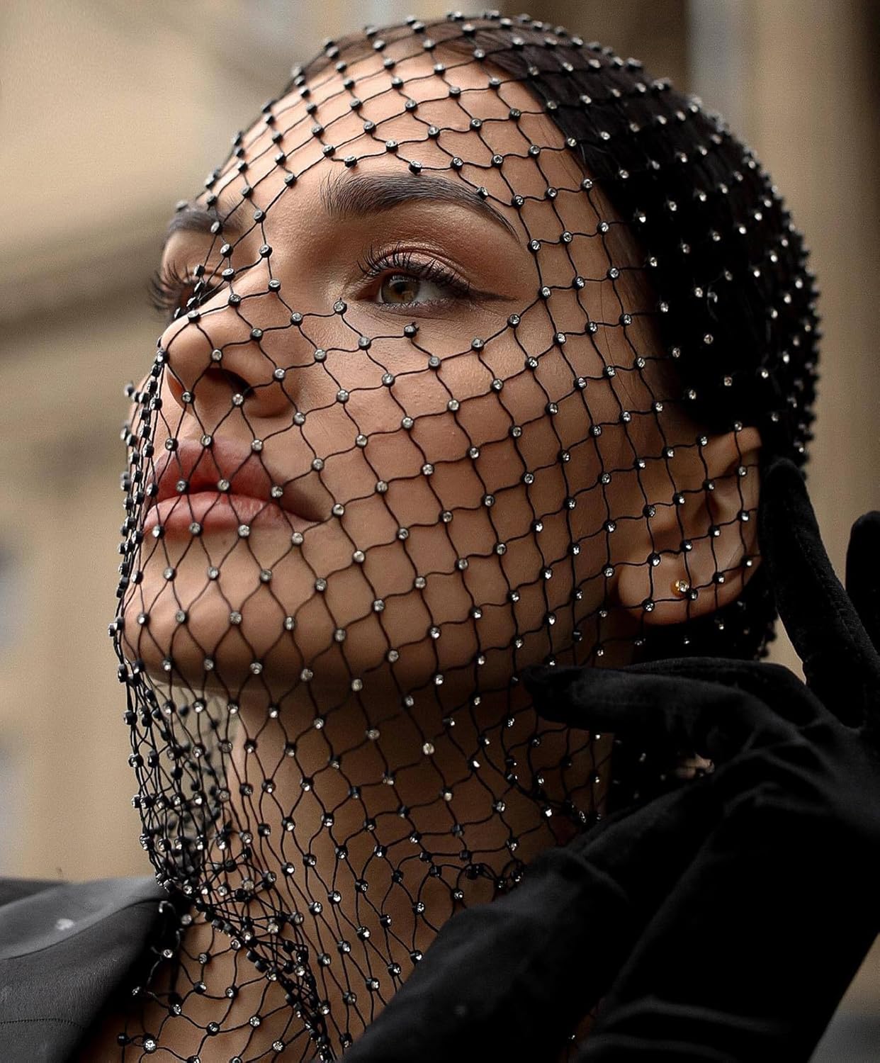 PURFUN Sparkly Rhinestones Fishnet Full Face Mask Italy Ubuy