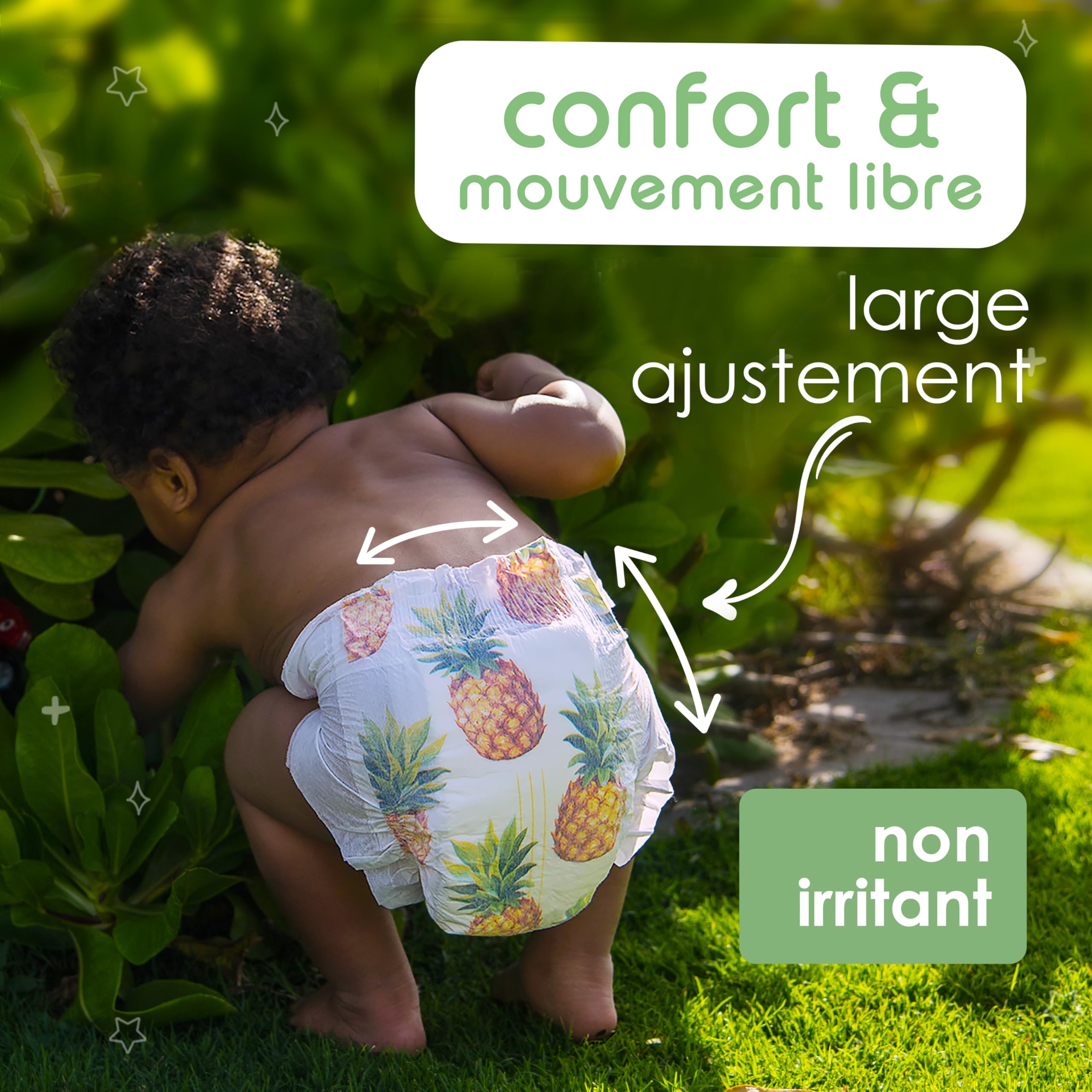 PureBorn 128 Couches Taille 2 (3-6 kg), Ultra-Absorbantes, Hypoallergéniques, Couches douces pour Bébé 2-4 mois, Testées Dermatologiquement, Anti-fuites, Écologiques en Bambou Naturel