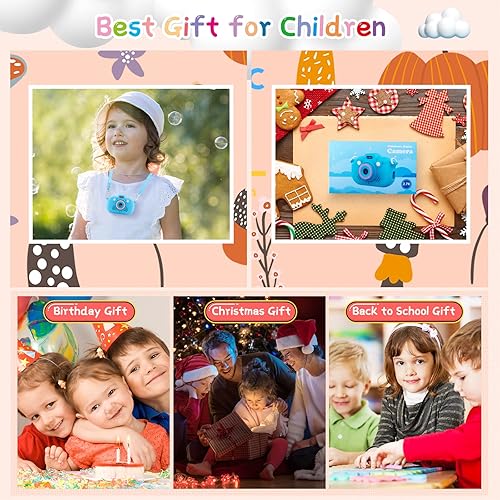 Miniatura 7 de Cámara para niños, cámara digital para niños 36M 2.7K grabadora de video con luz de relleno, apagado automático, pantalla de 2.0 pulgadas, cámara de