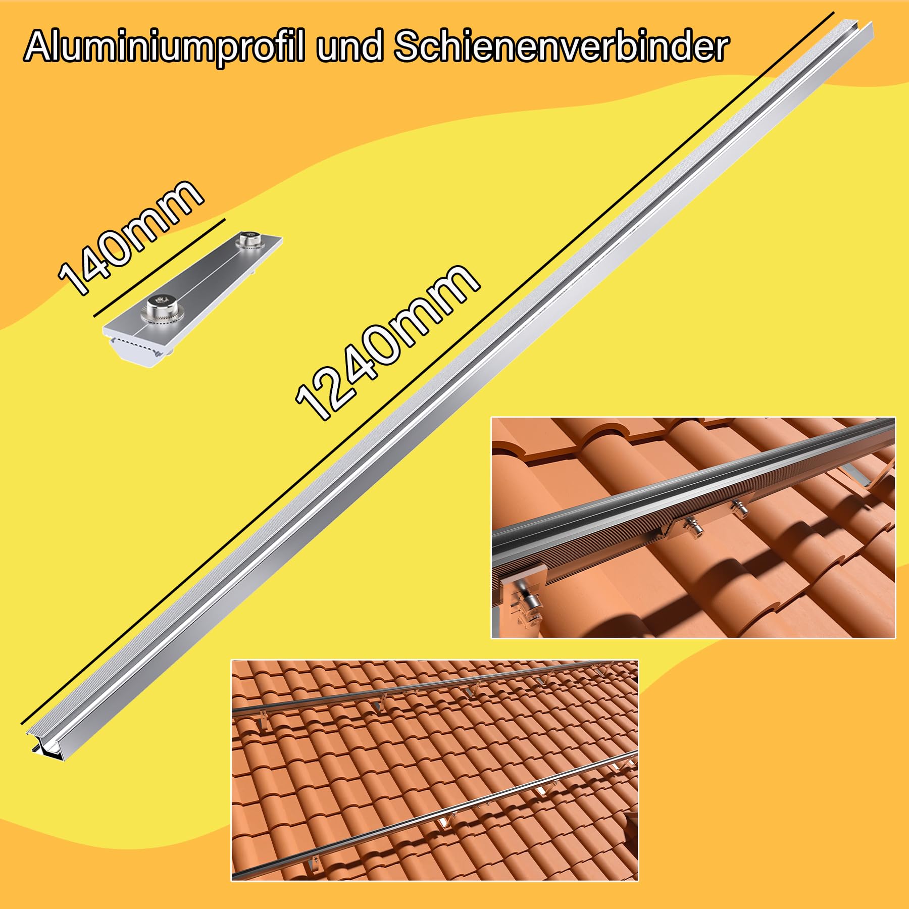 TEOV Fixation Support Kit Panneau Solaire 45 Pouces, Universel pour Panneau Sola