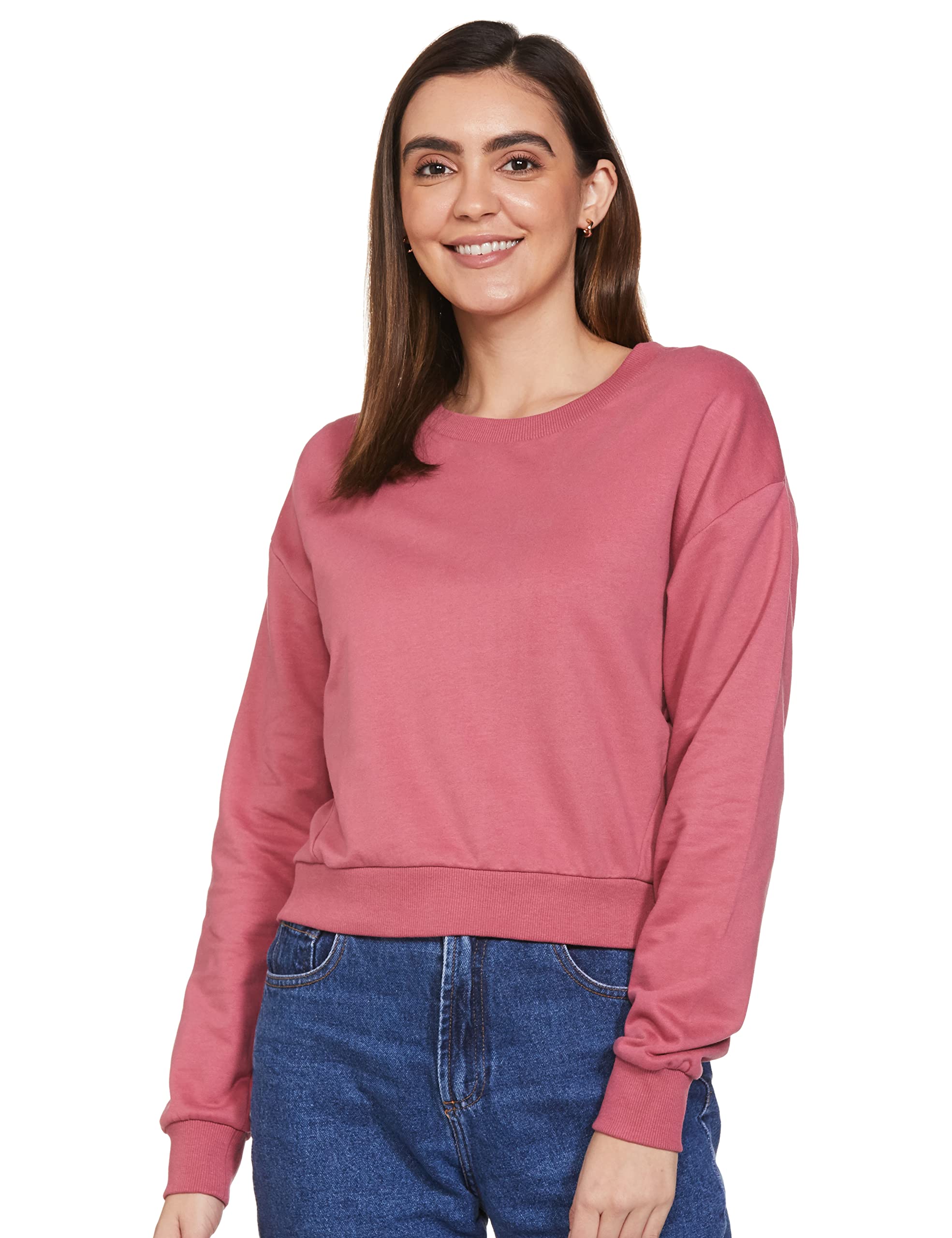 max Women Cotton Solid Drop Shoulder Round Neck Sweatshirt-picture-15