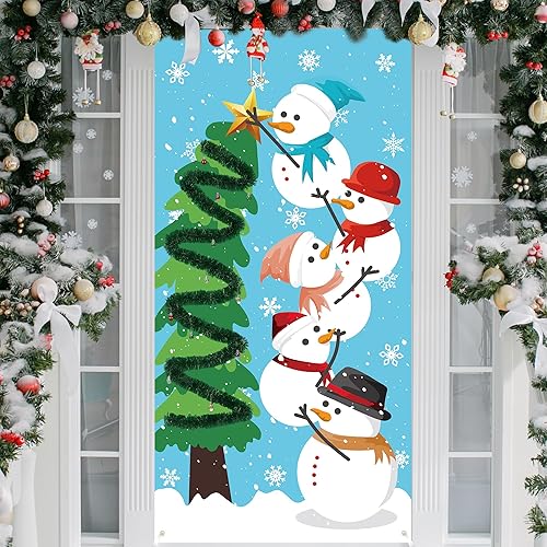 13 Pcs Christmas Snowman Door Covers Decoration Xmas Tree Snowman