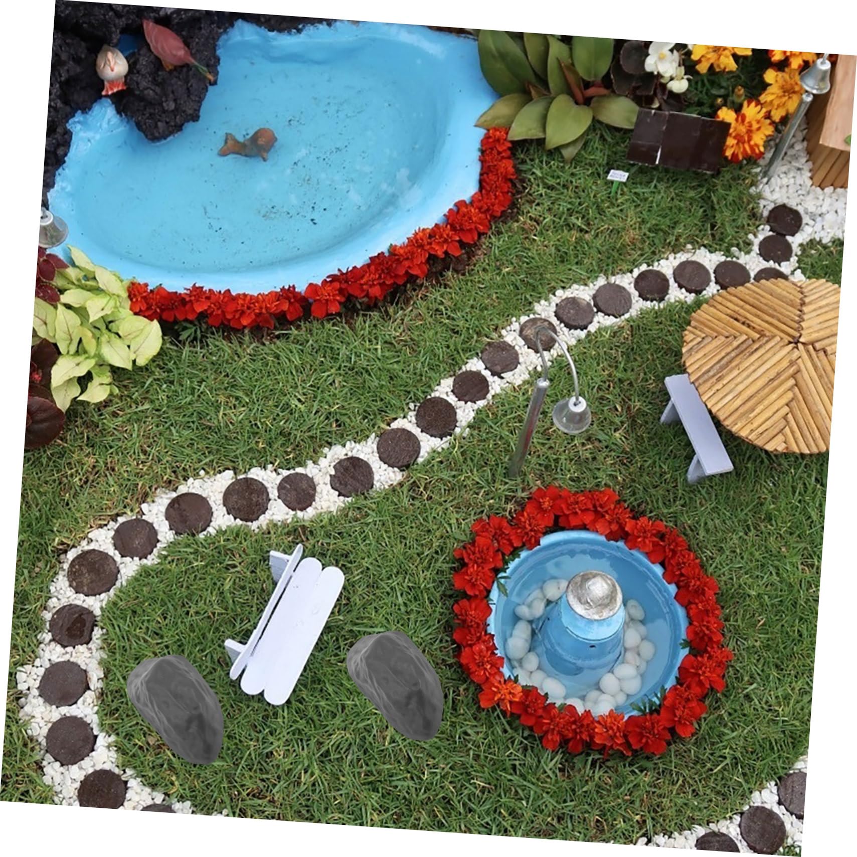 Mipcase 50pezzi Rocche Per Mini Rocciosi Decorazioni in Pietra in Miniatura Modelli in Mattoni Artificiali Piccole Rocche Per Lavoretti in Miniatura Per Abbellimento Paesaggio Acq