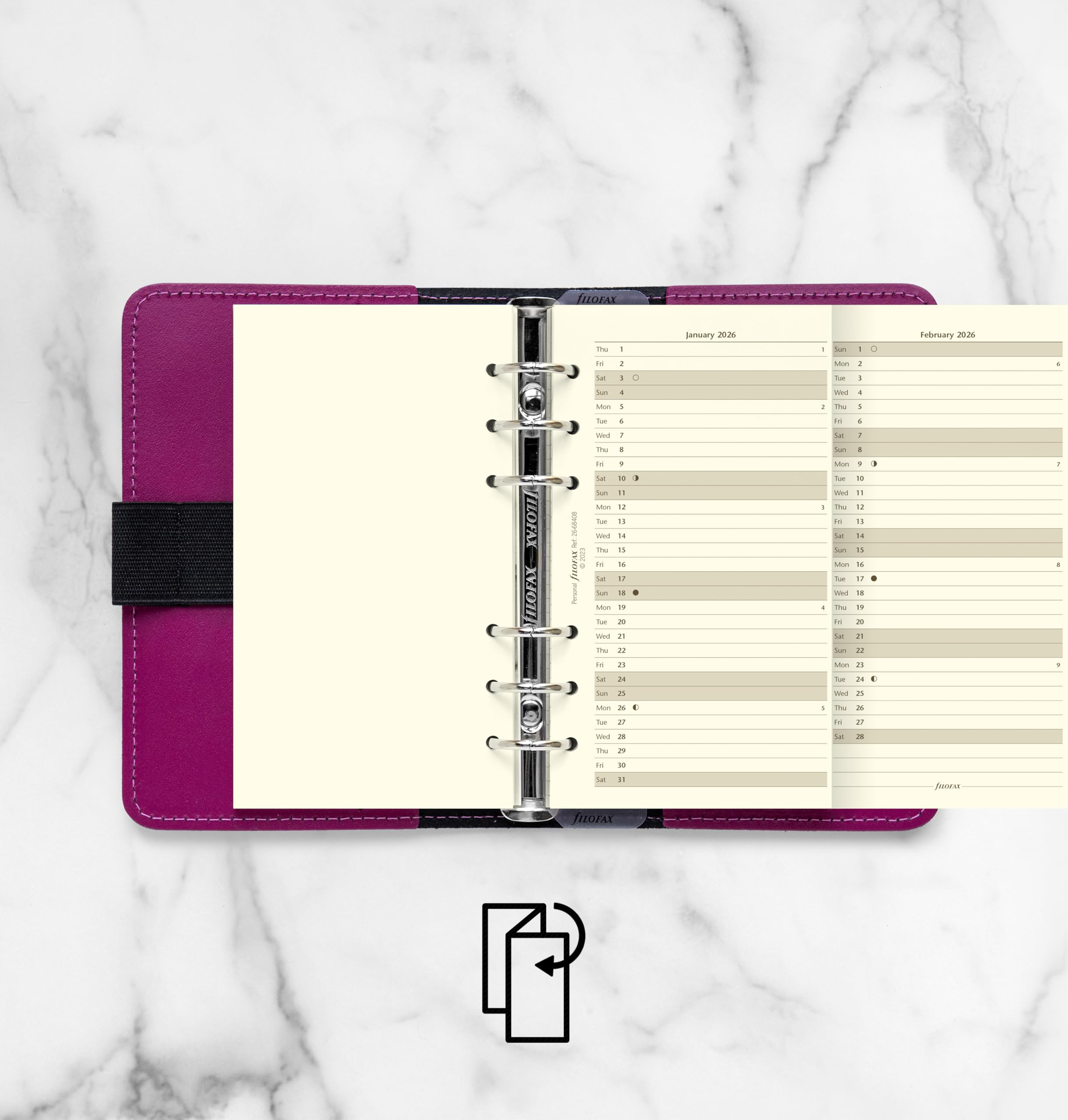 Filofax Personal Vertical Year Planner 2026 cotton cream, A5 - Image 3