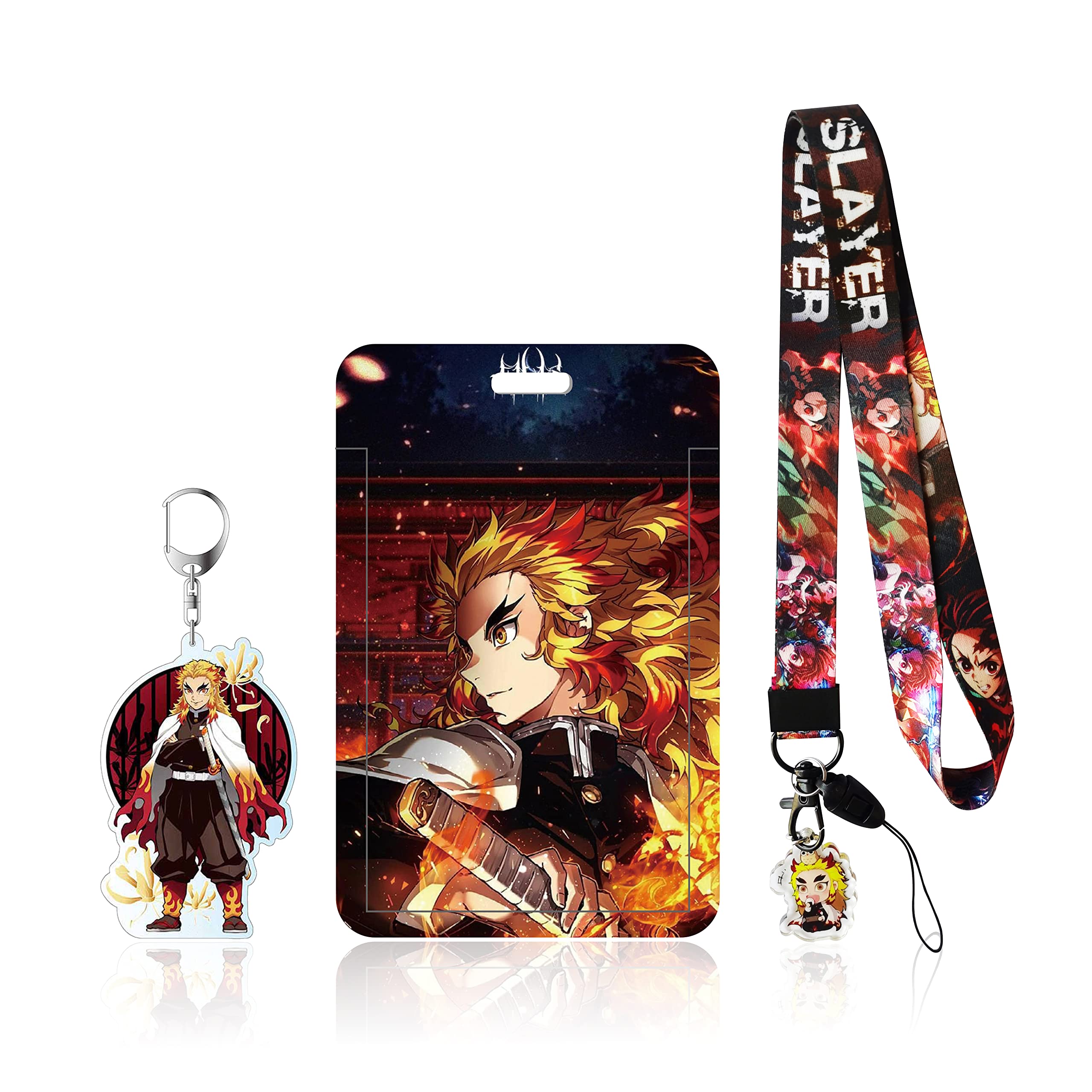 Buy TJIUSI Demon Slayer Lanyard for Keys ID Badge Holder Demon Slayer Keychain Anime Demon