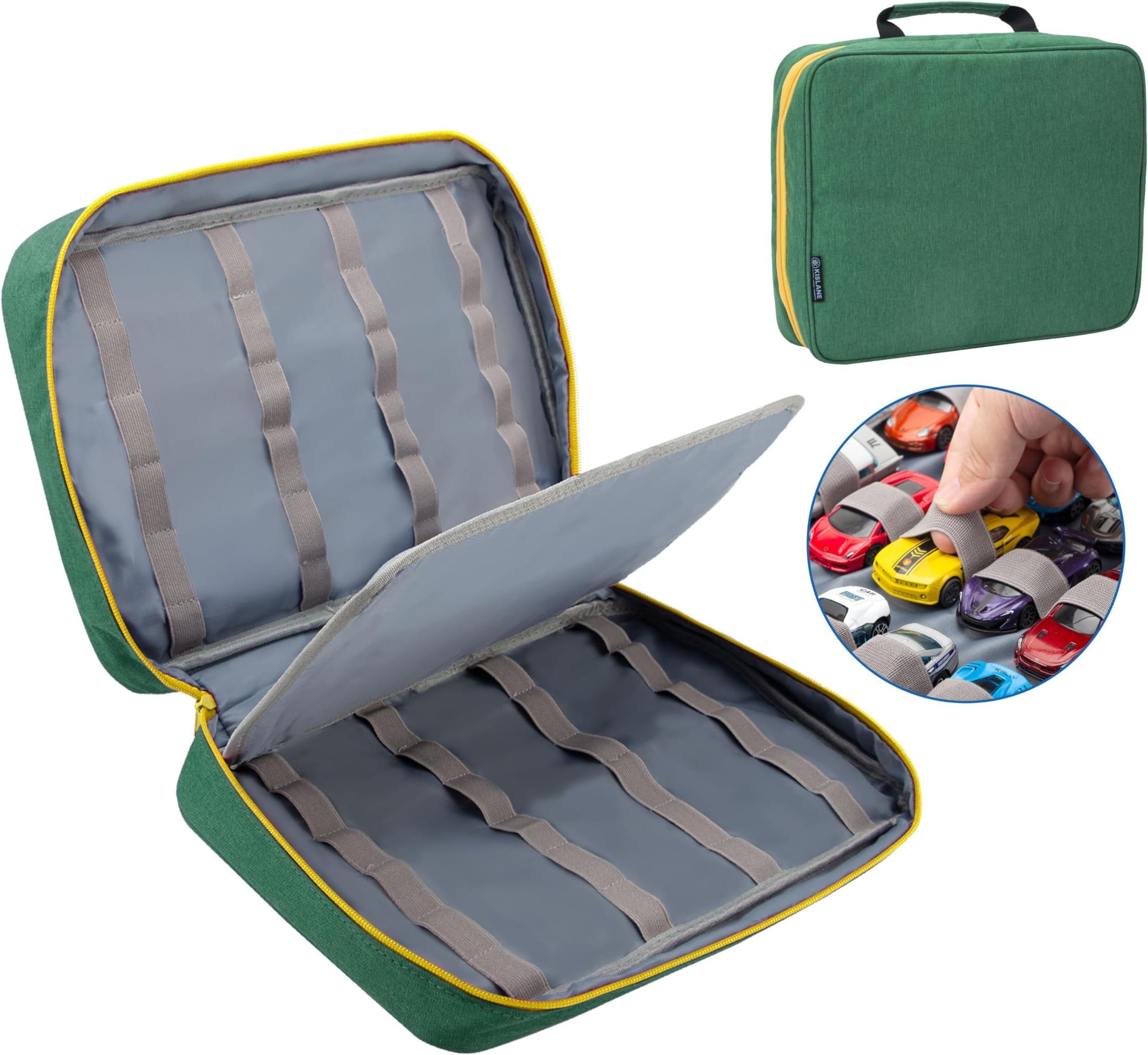 Carrying Case for 48 Hot Wheels Cars, Kids Toy Cars Storage Case (Green)