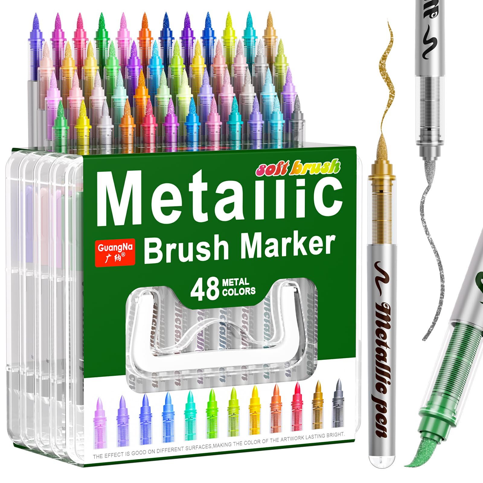 Sanyetral 48 Colores Metálicos Rotuladores Acrílicos,Arylic paint pen | Marcadores Acrílicos para Fabricación de Tarjetas Cumpleaños por Bricolaje, Hacer Bricolaje Pintura de Roca & Vidrio