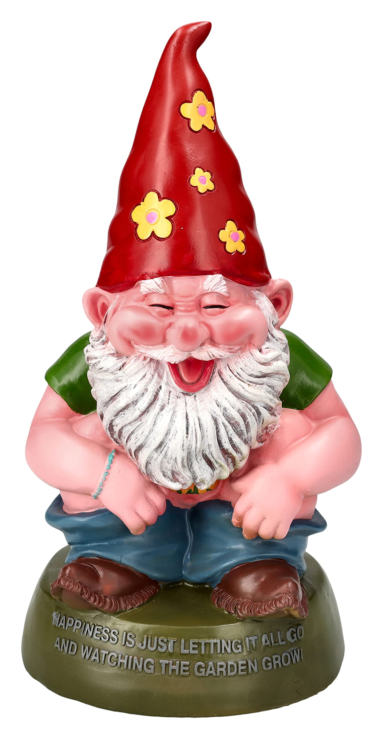 Pacific Giftware Gartenzwerg Figur Hippie Macht in den Garten 28 cm | Garten Zwerg Statue lustig witzig