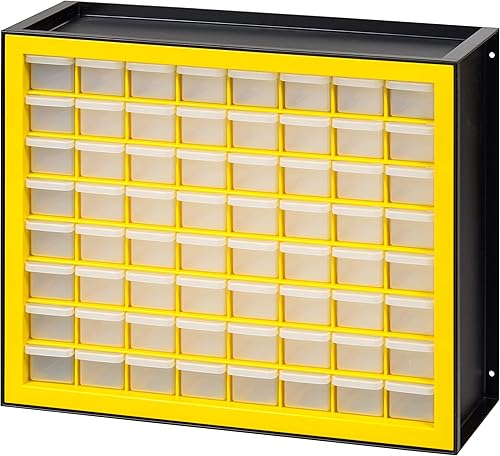 Miniatura 7 de IRIS USA 64 cajones piezas gabinete, negroamarillo