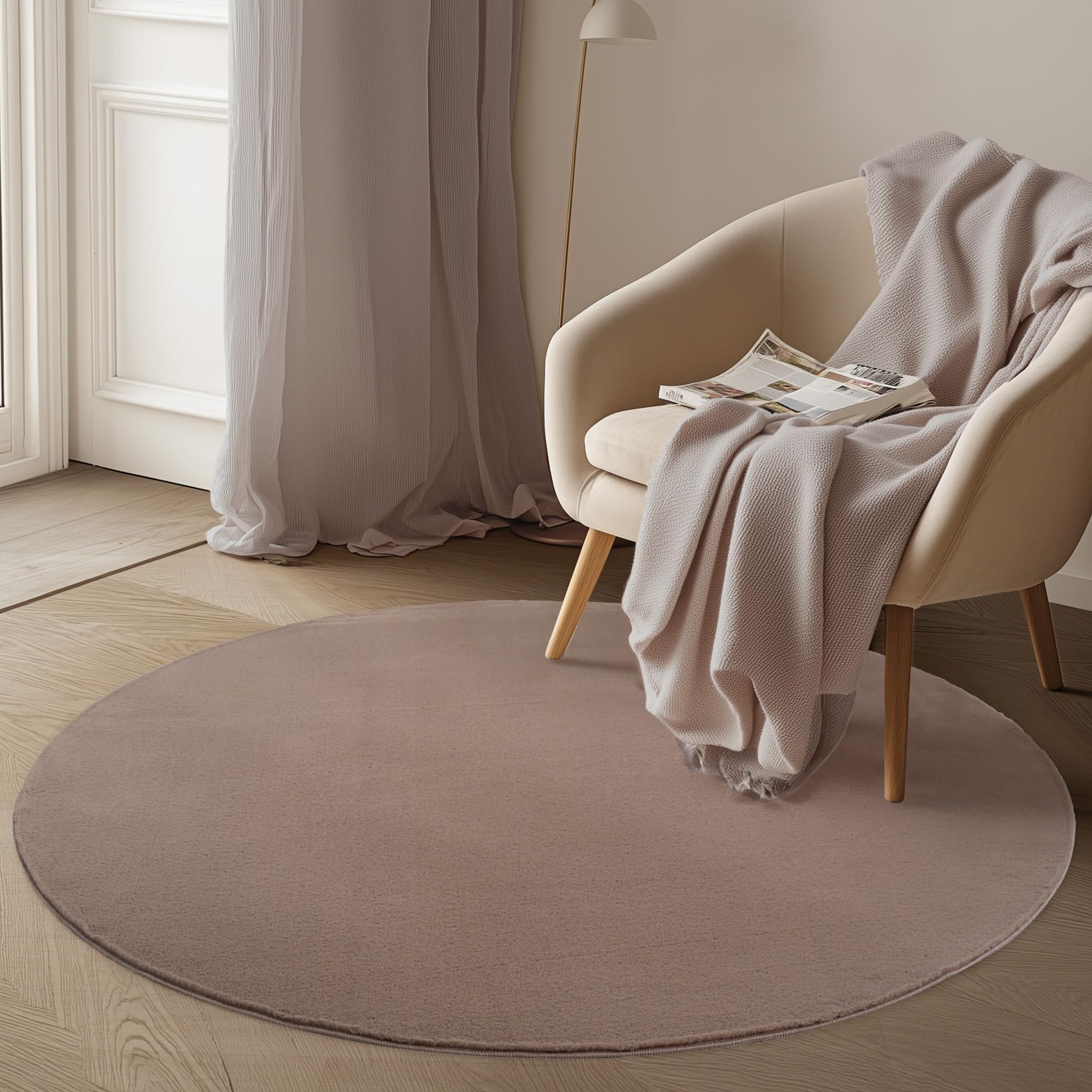 Carpetsale24 Teppich Kurzflor - Rechteckig, Rund & Läufer, waschbarer Rutschfester Teppich, weich, modernes einfarbiges Design für Wohnzimmer, Schlafzimmer, Küche & Kinderzimmer.