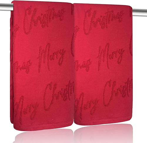 Miniatura 11 de Paquete de 2 toallas de mano de copos de nieve de Navidad, 100% algodón, jacquard, juego de toallas de cocina retro neutrales blancas para baño,