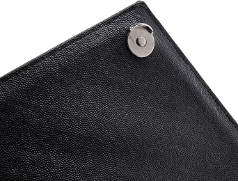 Saint Laurent, Pre-Loved Classic Monogram Envelope Satchel Mixed Matelasse Leather Large, Black