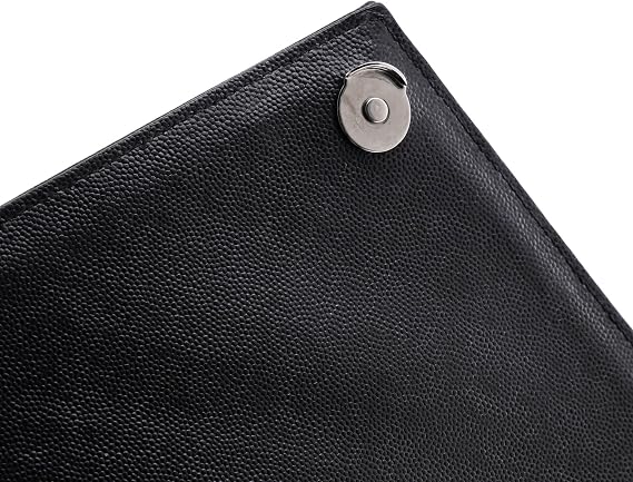 Saint Laurent, Pre-Loved Classic Monogram Envelope Satchel Mixed Matelasse Leather Large, Black