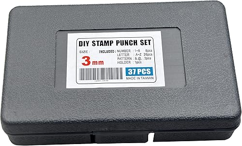 Vista 64 de Wokesi Kit de alfabeto de letras mayúsculas de 1/8" (3 mm) de altura, de acero, para timbre a mano, presión, para molde, código, etiqueta
