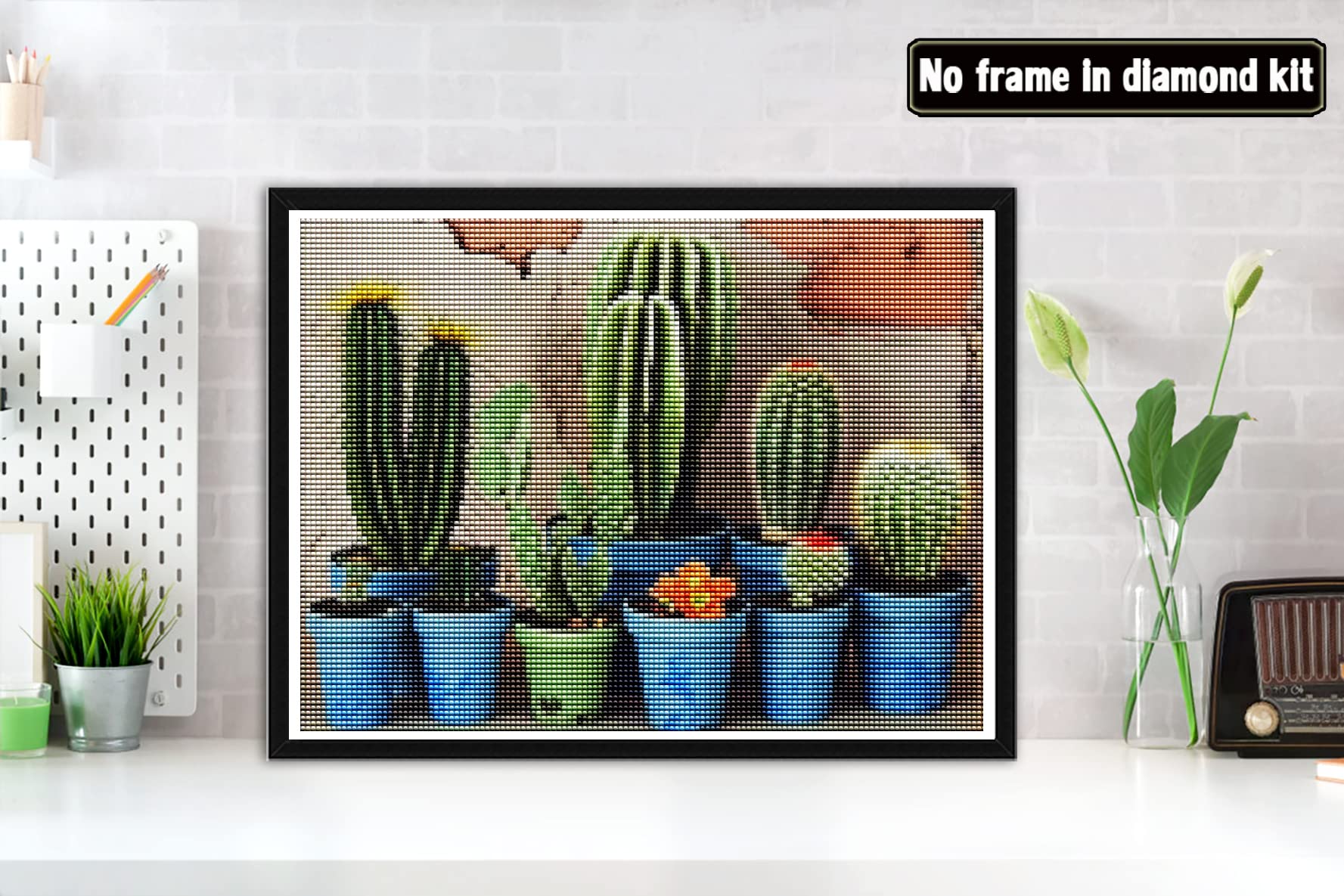 Bimkole Kit Diamond Painting 5D Fai Da Te - Fiori In Vaso, Quadro Con Strass Rotondi 30x40cm, Decorazione Murale - 3