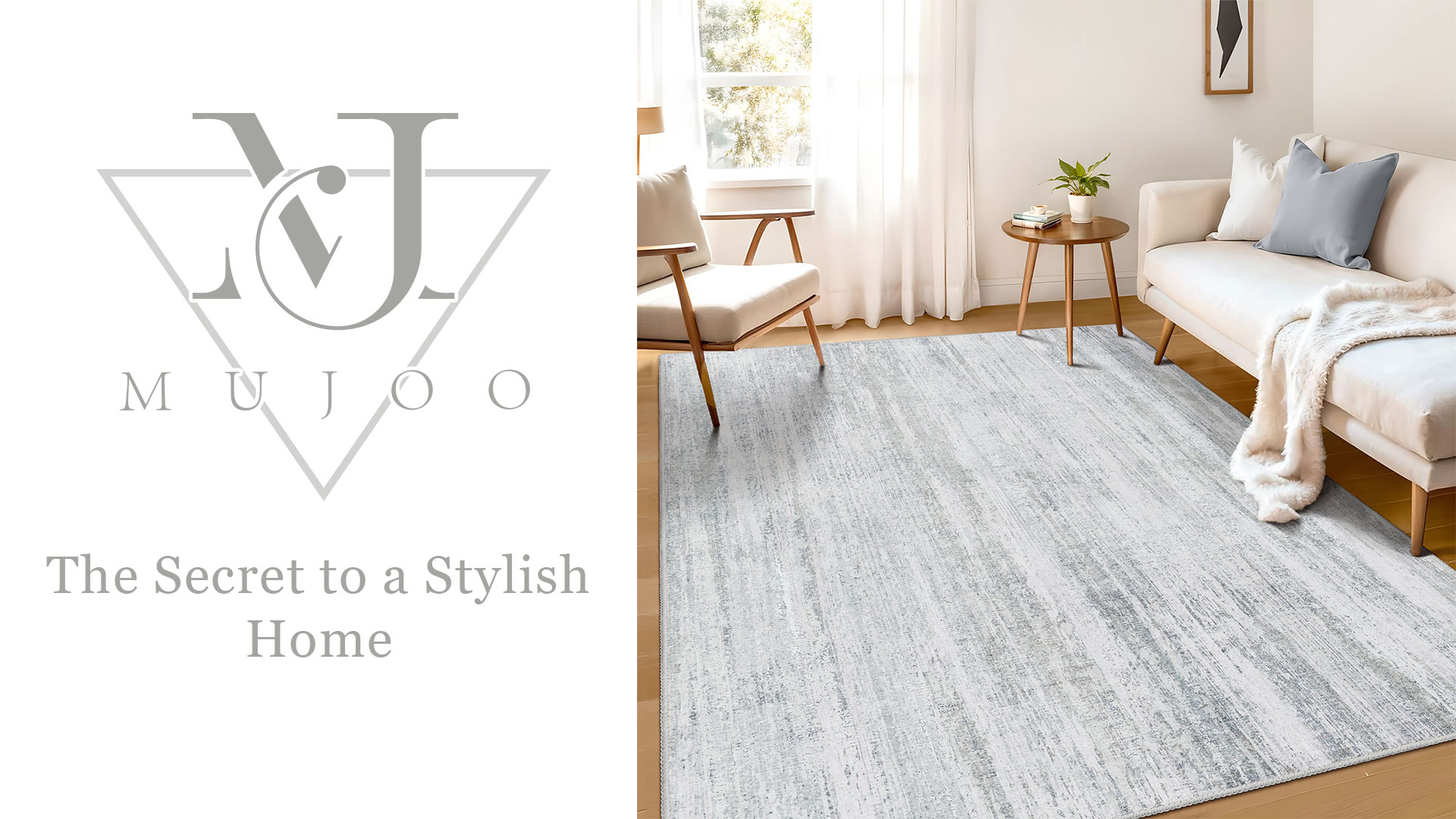 Alfombra pequeña MUJOO lavable 2x3 azul neutro de área miniatura 7