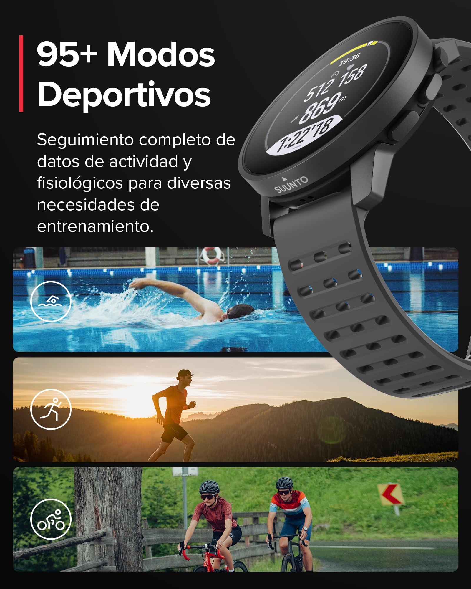 Suunto 9 Peak Pro Reloj Multideporte - Smartwatch Robusto para Exteriores, Pantalla de Zafiro, Resistente al Agua 100m, Ligero y Delgado, GPS Preciso, Larga Duración de Batería
