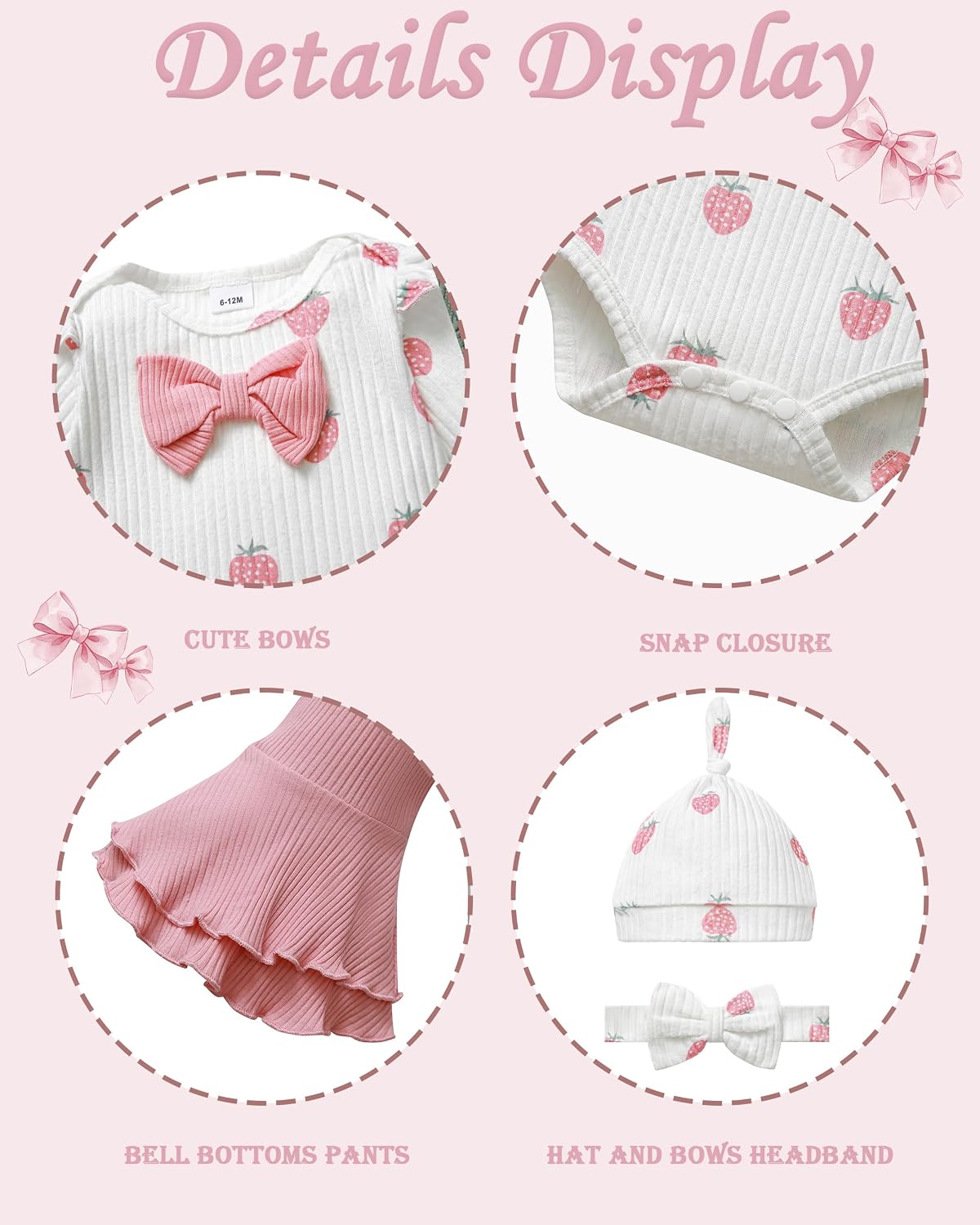 Vibebox Baby Girl Clothes Fall Winter Outfits Essentials Preemie-12 Months image 4