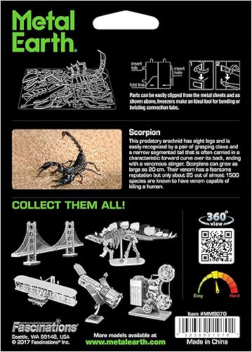 Miniatura 2 de Metal Earth Kit de modelo de metal 3D Scorpion con pinzas
