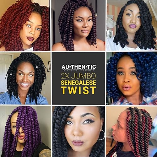 Miniatura 7 de Trenzas de ganchillo de pelo sintético auténtico doble Jumbo Senegalese Twist 12" (30)