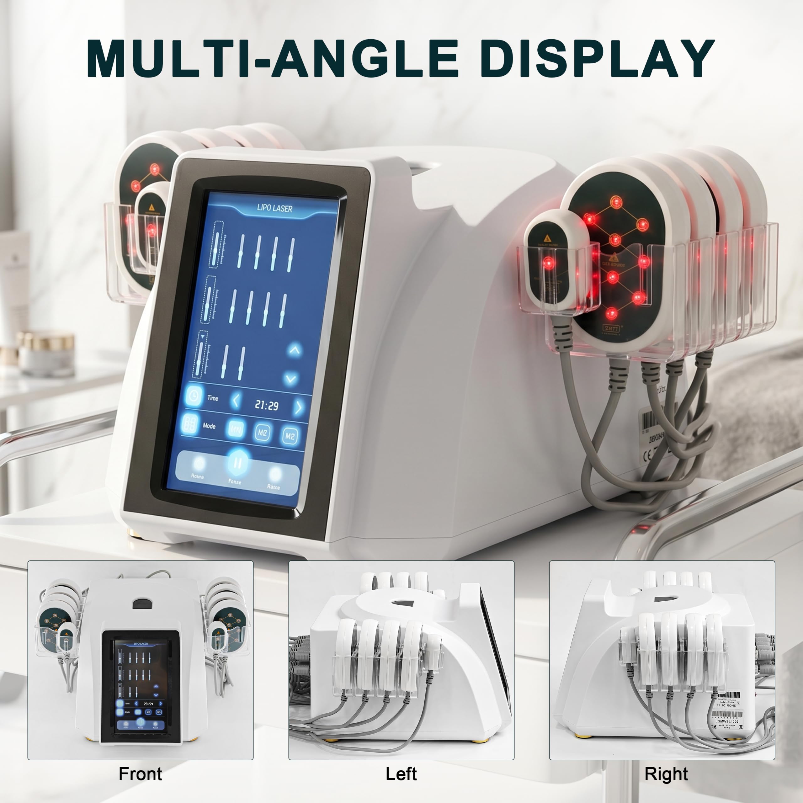 Elitzia 5MW Lipo Laser Brucia Grasso 10 Pannelli Macchina per il Contorno del Corpo Laser Lipo Dimagrante Non Invasiva Dispositivo LipoLaser per Riduzione del Grasso per Addome e Gambe Professionale