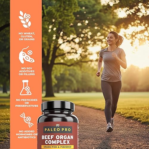 Miniatura 4 de Paleo Pro O.G. Blend Cápsulas de órganos de carne de res premium, riñón, corazón, hígado, bazo y páncreas de vacas alimentadas con pasto y