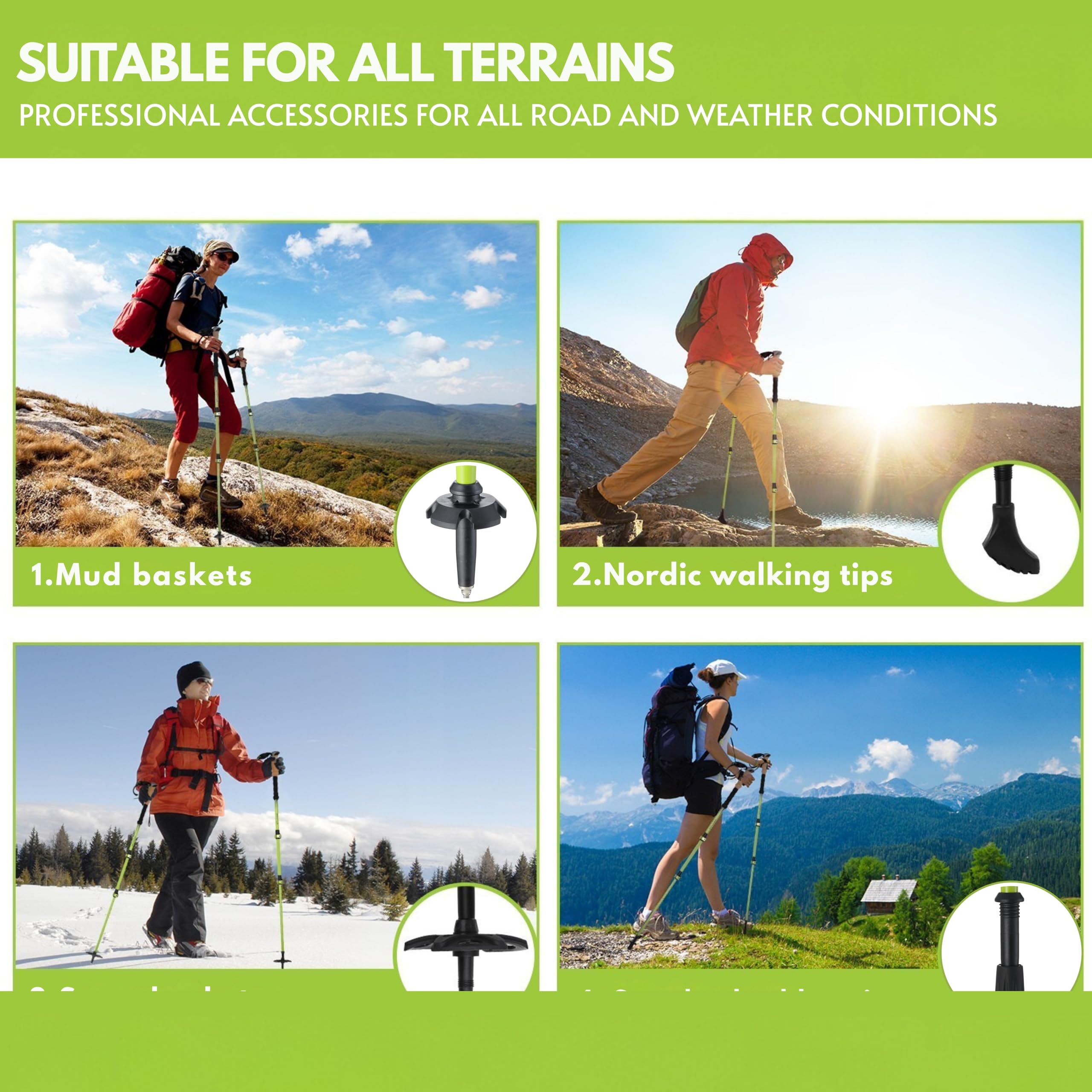 Kijki trekkingowe teleskopowe do Nordic Walking dla kobiet i mężczyzn, kijki trekkingowe, lekkie i regulowane, 63-135 cm, aluminiowe kijki trekkingowe z korkowym uchwytem i gumowym odbojnikiem