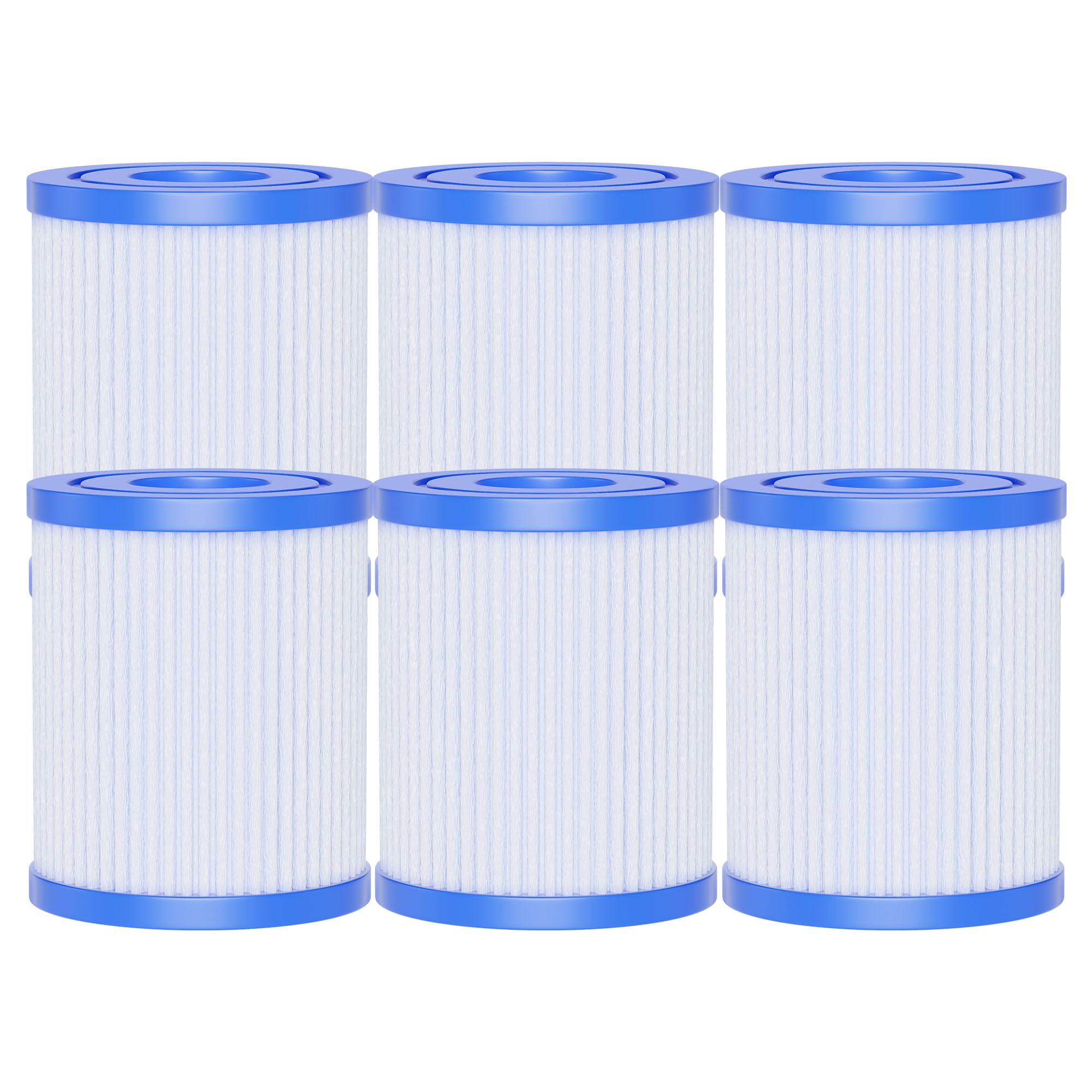 AQUALTRA Lot de 6 Type I Filtre de Piscine Compatible avec 58093/58511/58381/58511E, Filtre de 330 Gallons, 89mm x 79mm Cartouche Filtre de Piscine Hors Sol