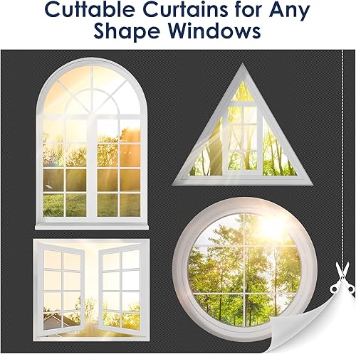 Miniatura 6 de Blackout Curtains for Bedroom, 36" x 57" Temporary Blackout Shades for Windows, Portable Black Out Blinds Screen with 20 Loop & Hook, 100% Black Out