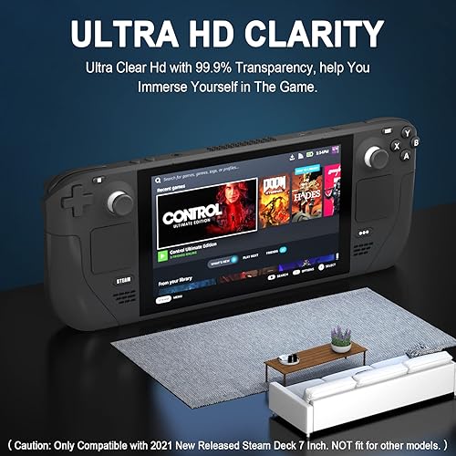 Miniatura 6 de PonKet 3-Pack Steam Deck Screen Protector 7 Inch HD 9H Clear Anti-Scratch Transparent Tempered Glass Screen Protector Compatible with Steam Deck New