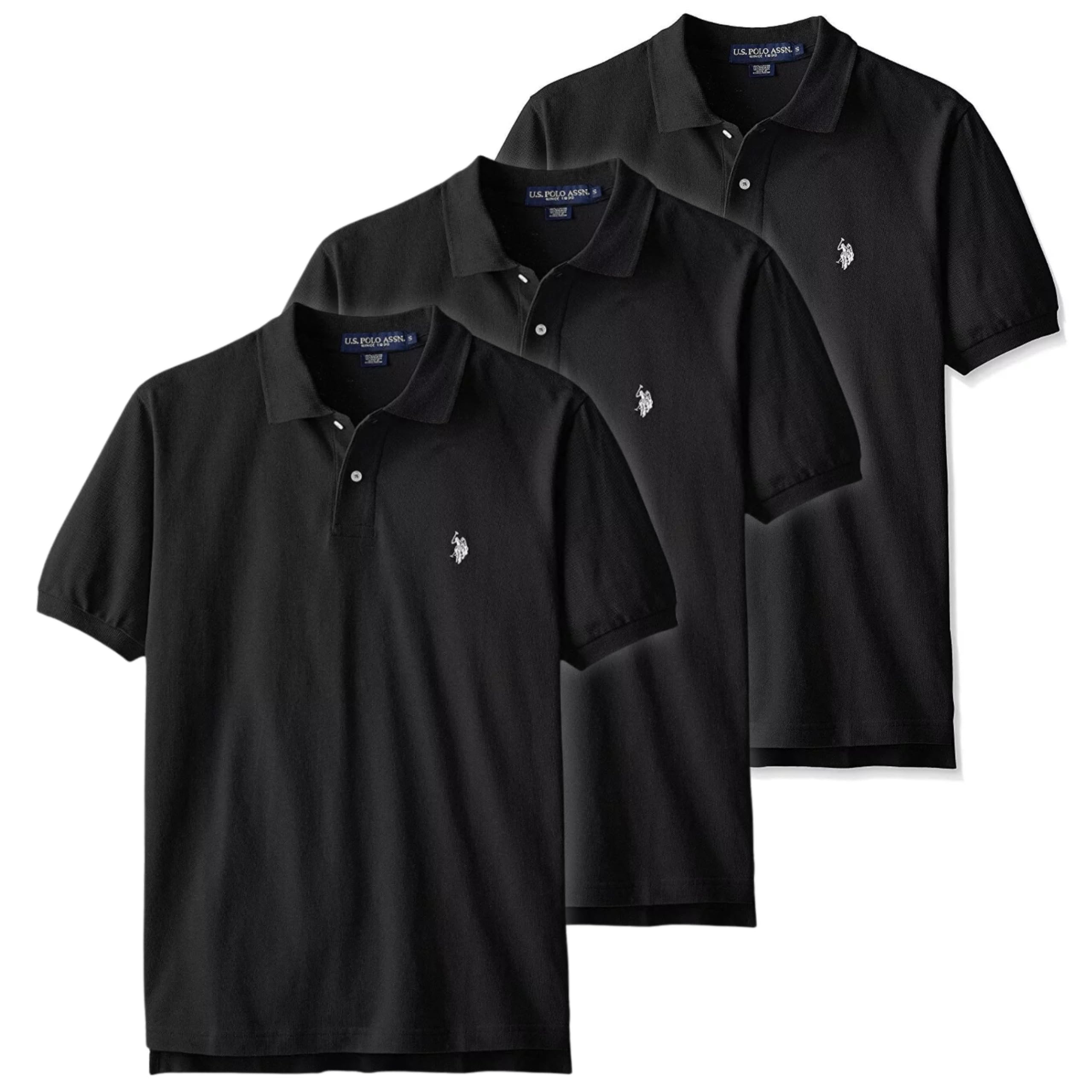 U.S. Polo Assn.Men's Classic Polo Shirt, Two-Button Closure Pique Polo Shirt, Summer Fashion Golf Shirt