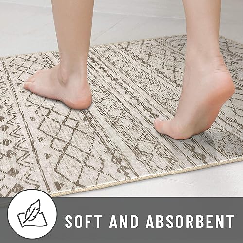 Miniatura 4 de KUTA Alfombra marroquí grande para sala de estar, de 5 x 7 pies, lavable, bohemio, antideslizante, ultra suave, geométrica, tradicional, para sala